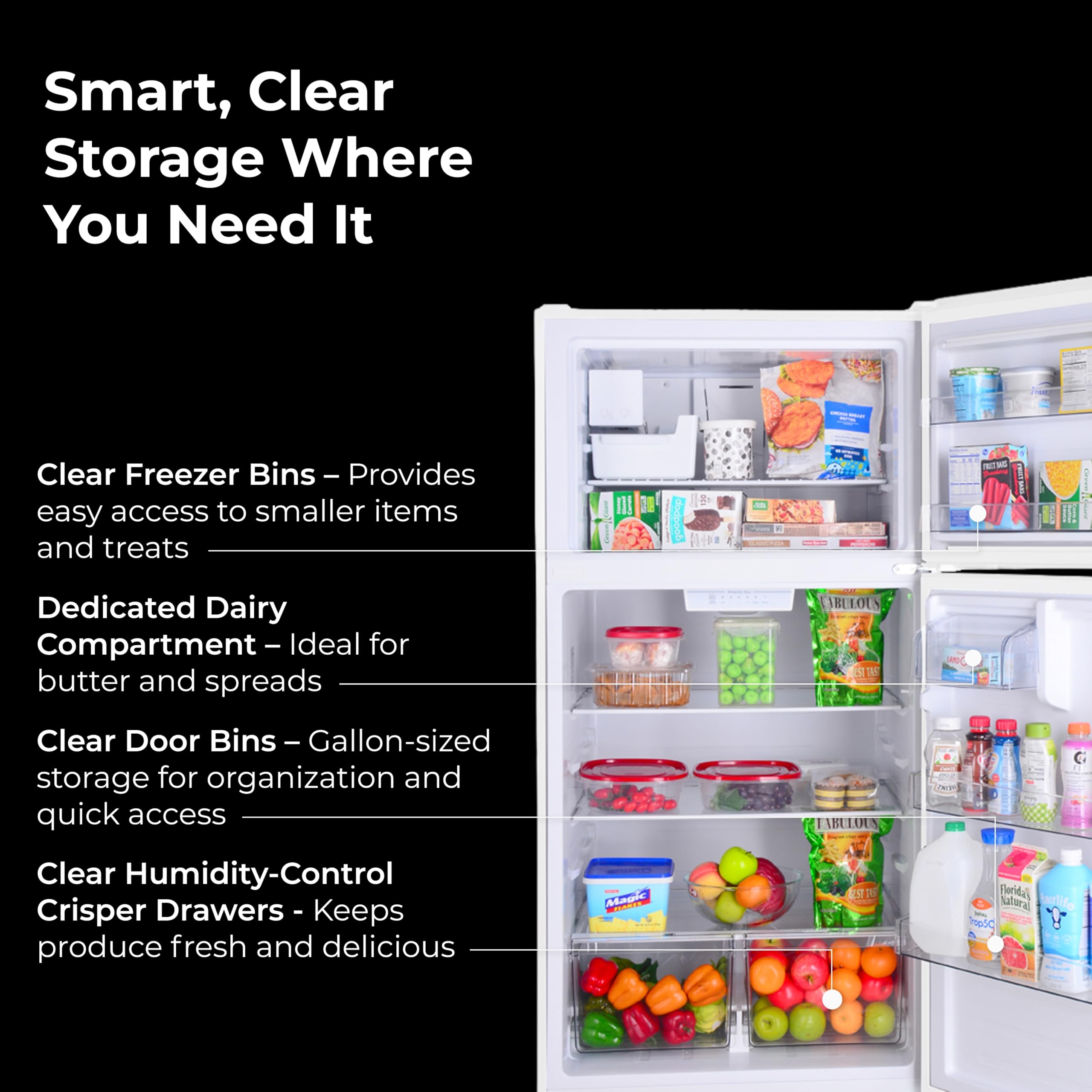 Kenmore 30 In. 18.1 Cu. Ft. Capacity Refrigerator/Freezer With Adjustable Glass Shelving, Humidity Control Crispers, Ice Maker, Energy Star Certified, White on Fridge.com - View 5