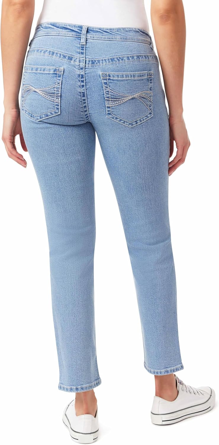 WallFlower Womens Feisty Curvy 30" Low Rise Straight Insta Stretch Juniors Jeans - Image 2