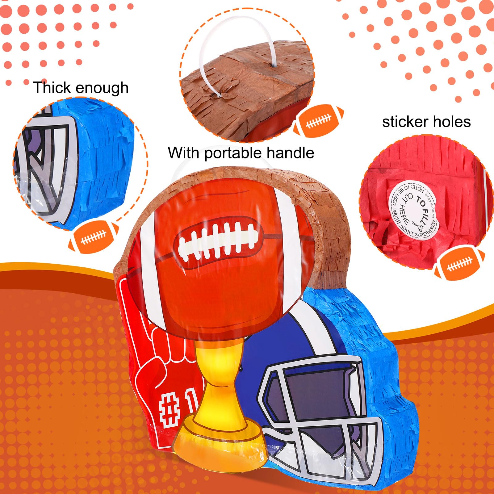 Hollowfly 162 pz Piñata Calcio Bomboniere Festa di Calcio con Benda Coriandoli Pipistrello Mini Stress Balls Portachiavi Braccialetti Fischietti Gomma Tatuaggio Adesivi Sport Piñata Compleanno