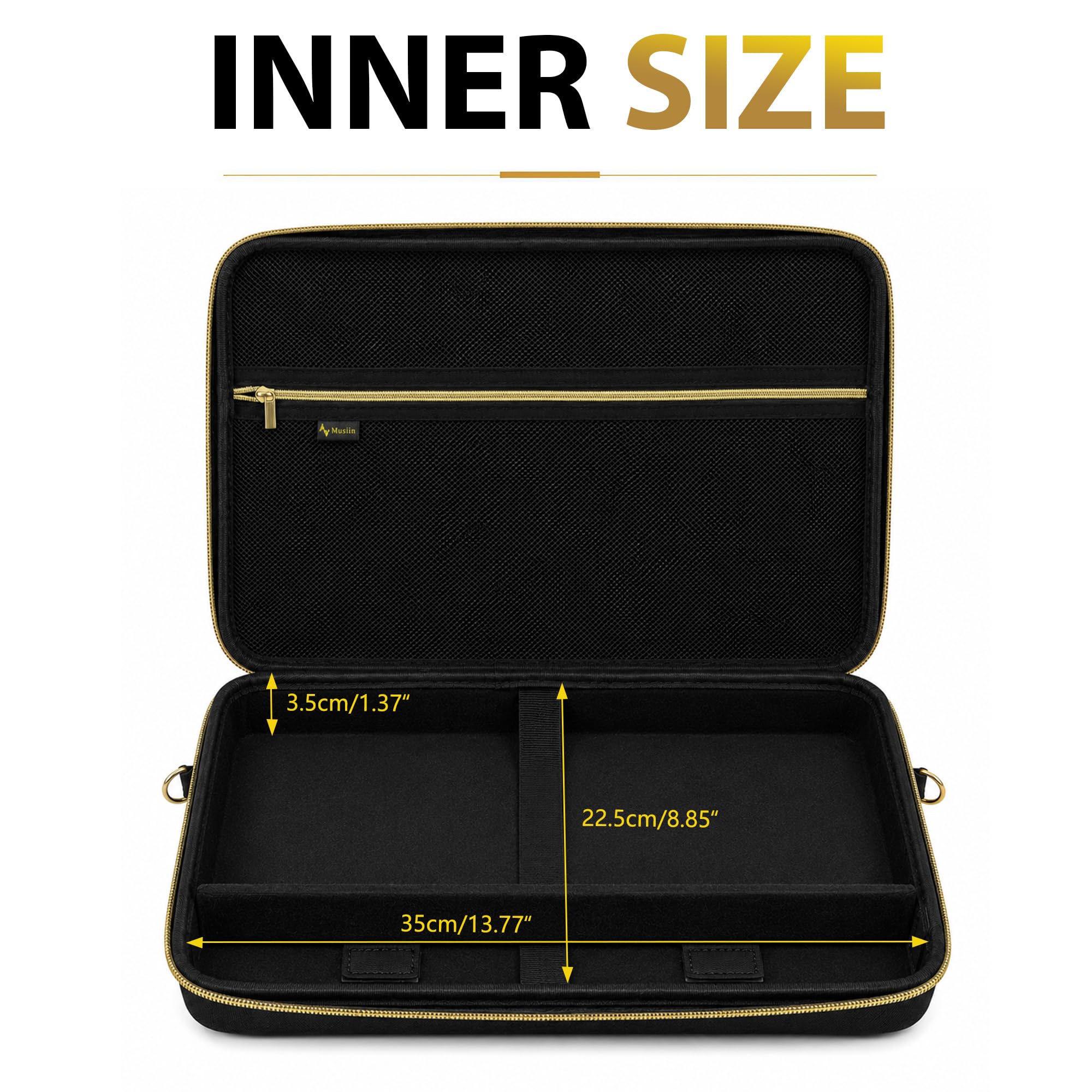 Musiin Custodia per controller tastiera MIDI di alta qualità, compatibile con Akai Mini IV, Arturia MiniLab 3, MiniLab MkII, sintetizzatore a 25 tasti, custodia protettiva portatile con tracolla (Gold