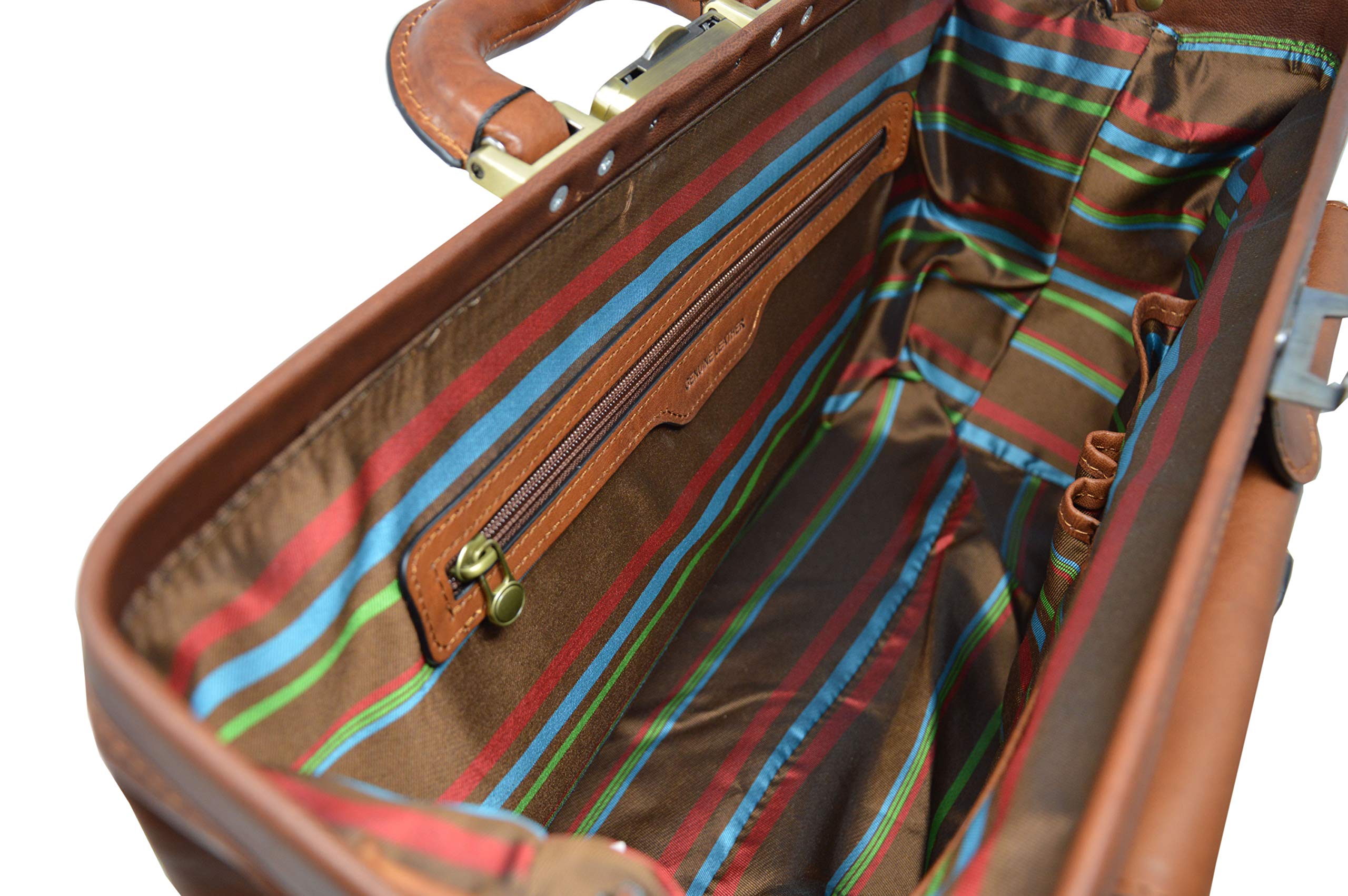 Dream Leather Bags Made in Italy toskanische echte Ledertaschen Echtes Leder Arzttasche, Doppelboden Und Vorderes Fach – House Farbe Braun - Italienische Lederwaren - Aktentasche