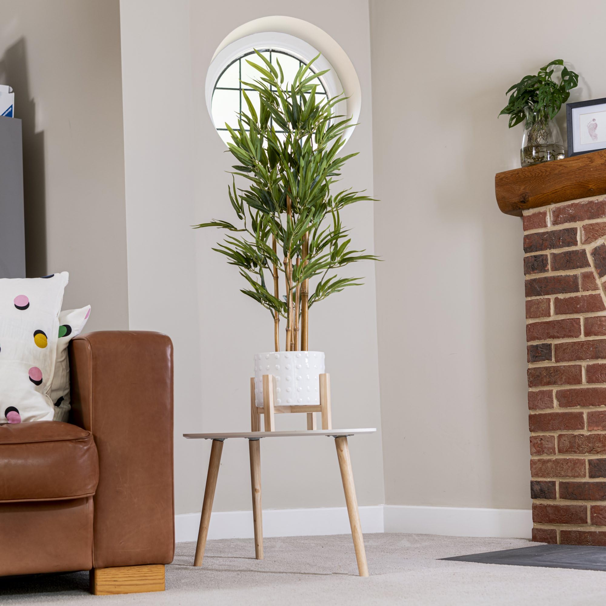 Garden Gear Green Artificial Bamboo Tree Or 150Cm With Basket – Realistic Faux Plant For Indoor Outdoor Home Office Décor – Decorative Ery, No Maintenance (90Cm Bamboo Plant) 90Cm