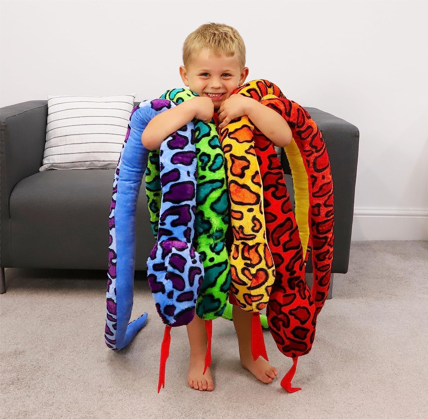 Toyland® 170cm (5.5ft) Giant Two-Toned Plush Snake - 5 Assorted Designs - Children's Soft Toys - Image 7