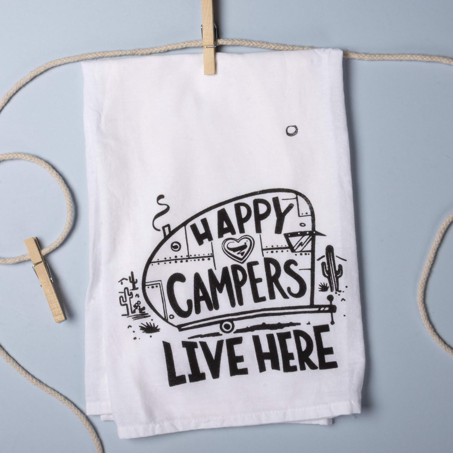 Primitives by Kathy 35519 Made You Smile Dish Towel, 28", LOL - Happy Campers image 3