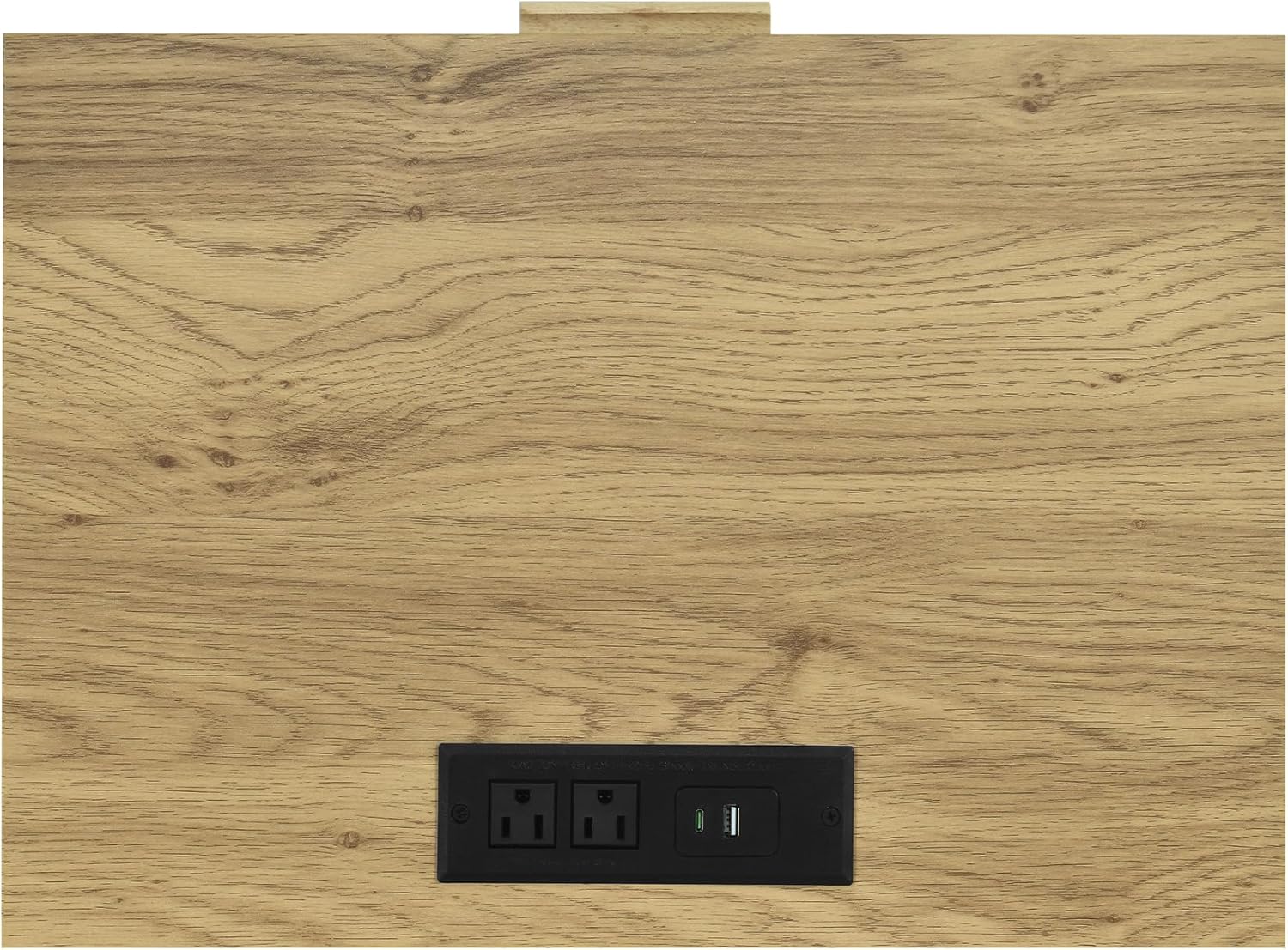 Fluted Nightstand with Charging Station, Night Stand with 2 Deep Drawers, Farmhouse End Table with USB/Type-C Ports, Wood Side Table, Bedside Table for Bedroom, Metal Handle, Natural