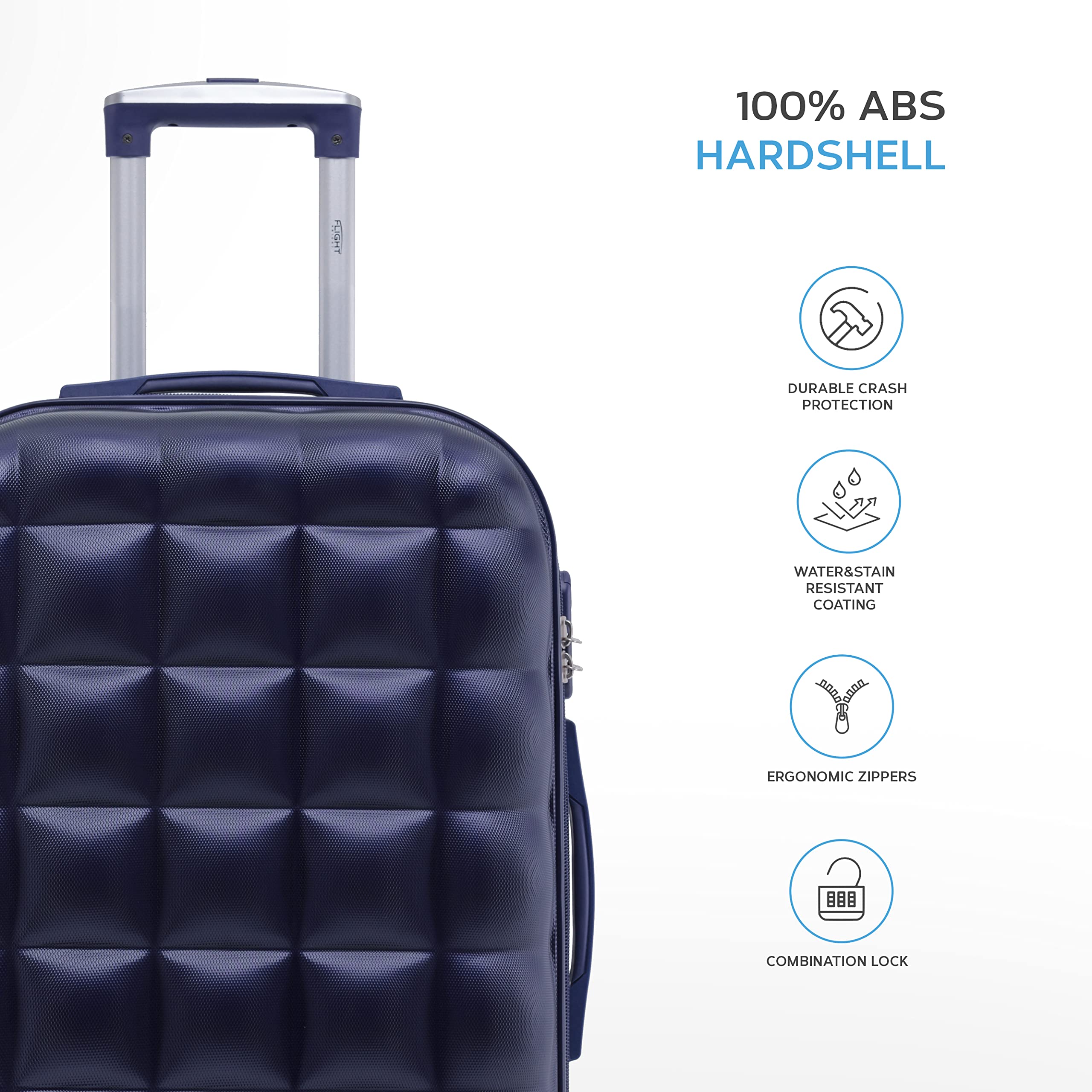 Flight Knight Bubble Suitcase Ryanair easyJet Jet2 Approved 8 Wheel Hardcase Suitcases Cabin or Medium & Large Check-in Sizes