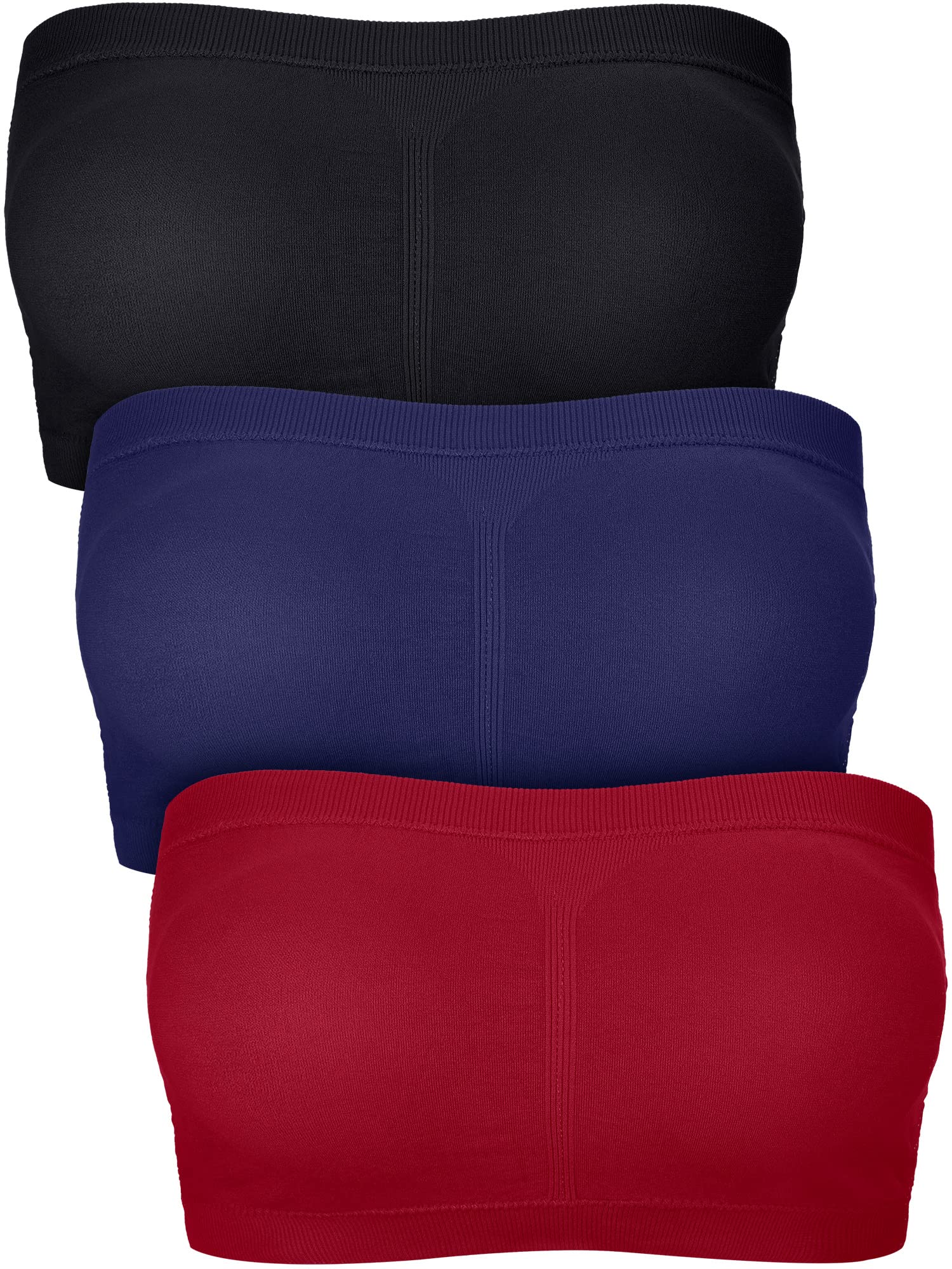 BoaoWomen Bandeau Bra Padded Strapless Bralette Bra Seamless Bandeau Tube Top Bra