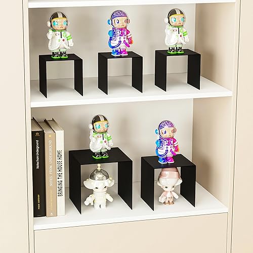 Vista 3 de ihomecooker Soporte de Exhibición Cuadrado de Acrílico Elevado para Cupcakes, Artes y Manualidades (Negro, 8P-4INCH)