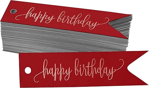 Miniatura 7 de Etiquetas de papel para colgar con texto en inglés «Happy Birthday», 100 unidades Azul,Aqua Blue,Negro -,azul, cerceta (Dark Teal Blue),Rosa