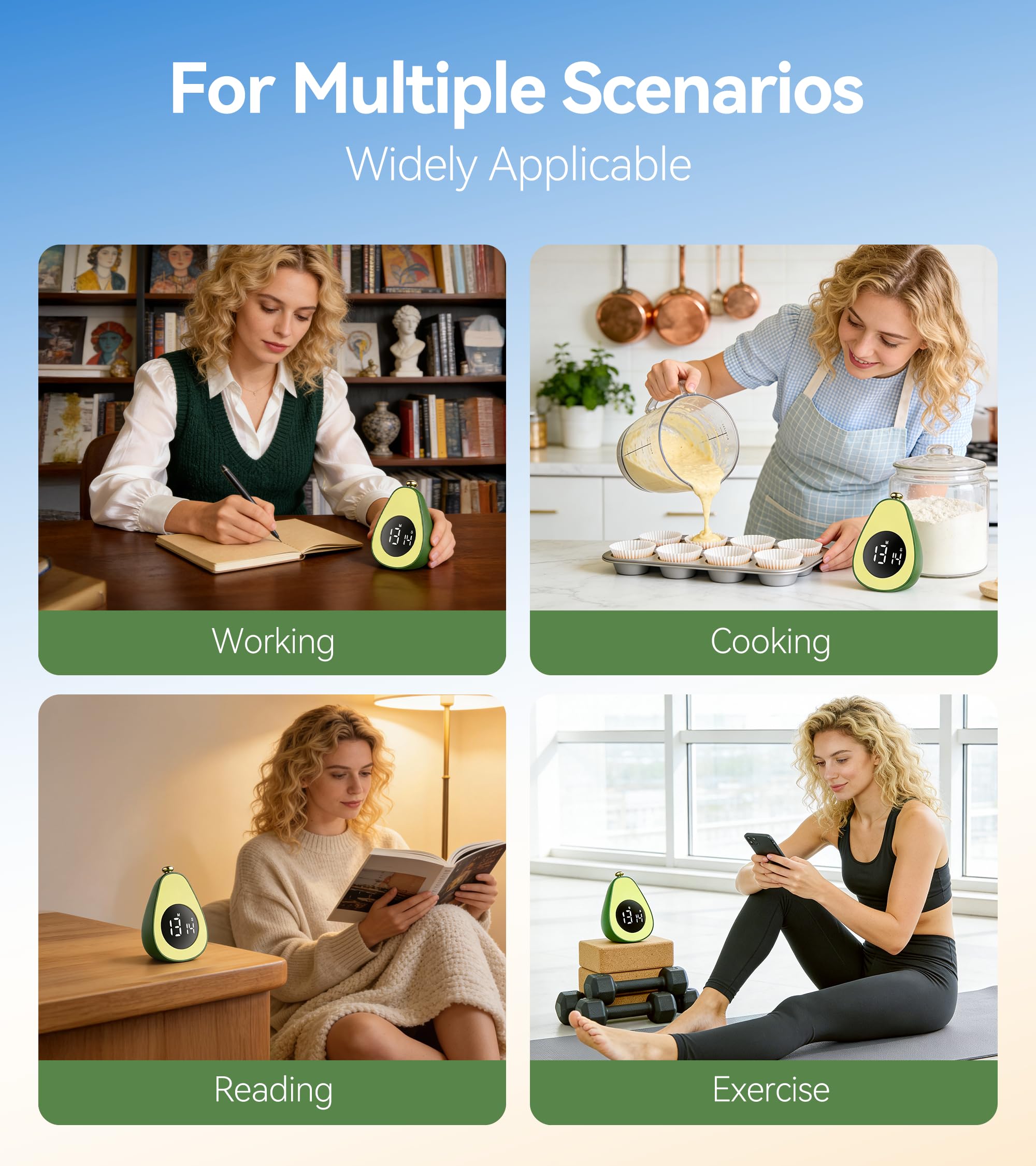 Avocado Digitaler visueller Timer für Kinder, Töpfchentraining-Timer für Kleinkinder, Avocado
