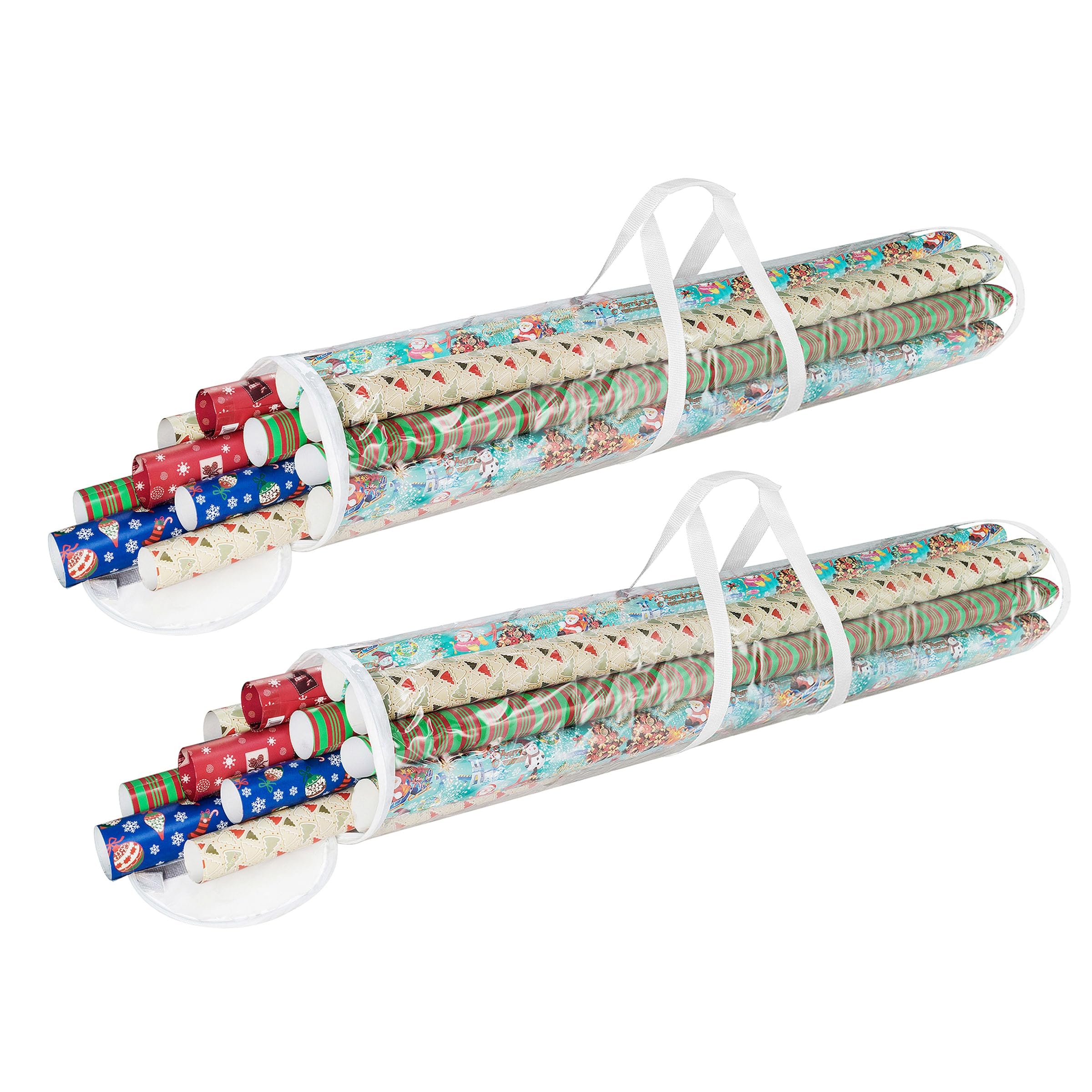 Elf Stor Wrapping Paper Storage Bags, Clear, Set of 2, 9” x 40.5”
