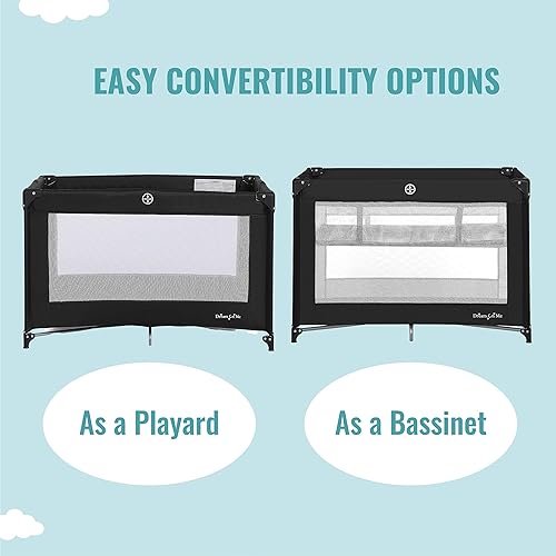 Miniatura 26 de Dream On Me Zazzy - Corral portátil con moisés en rosa, plegable y fácil de instalar, corralito ligero y portátil para bebé con colchón y bolsa