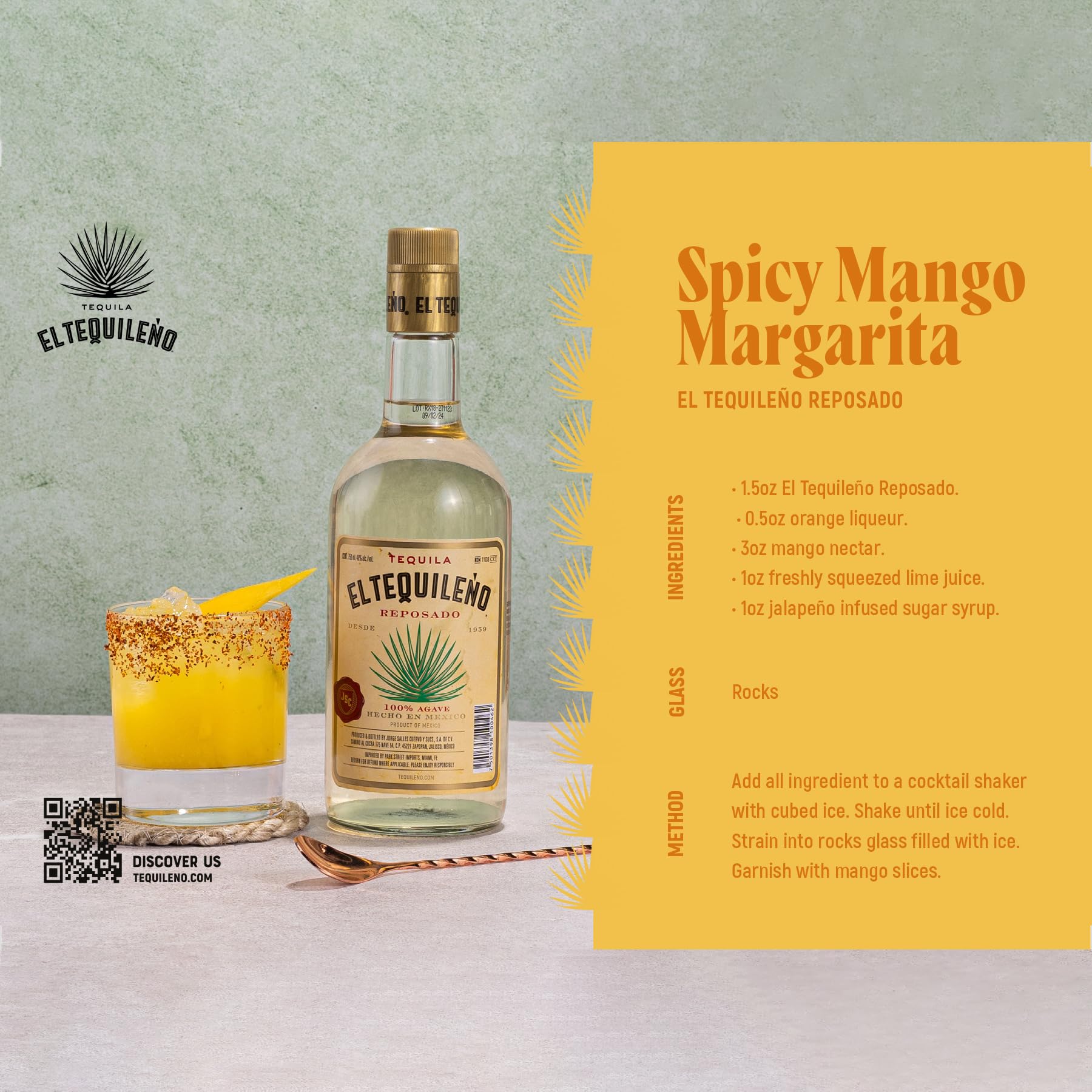 El Tequileño Reposado 100% Agave 38% Vol. 0,5l