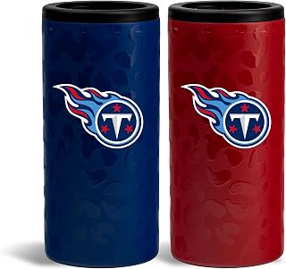 The Memory Company Officially Licensed 2-Pack Home/Away Leopard SS Slim Can Coolie, Tennessee Titans
