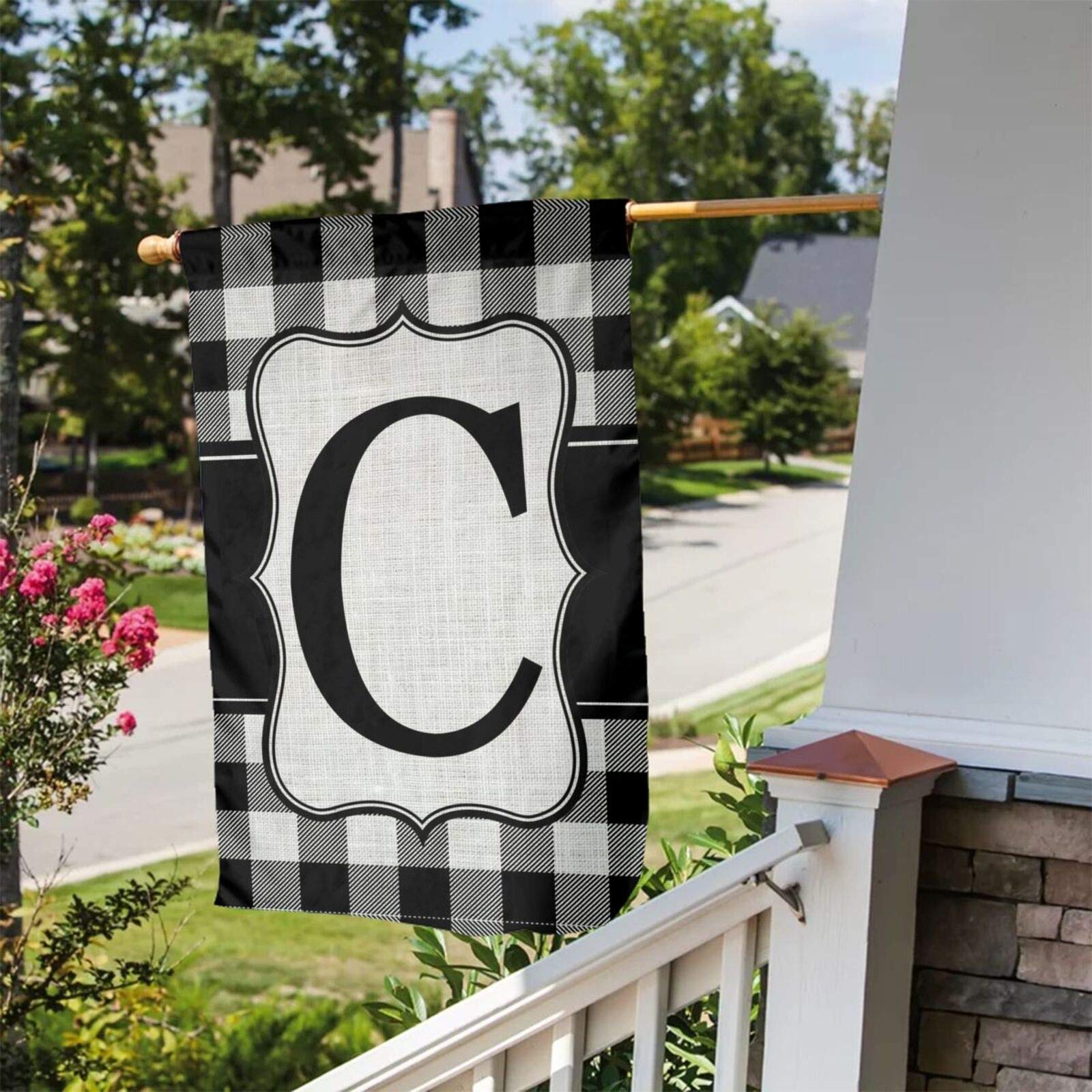 Gartenflagge Mit Monogramm „O“ – Aus Sackleinen, Doppelseitig Bedruckt, 30,5x45,7 Cm (ohne Mast)