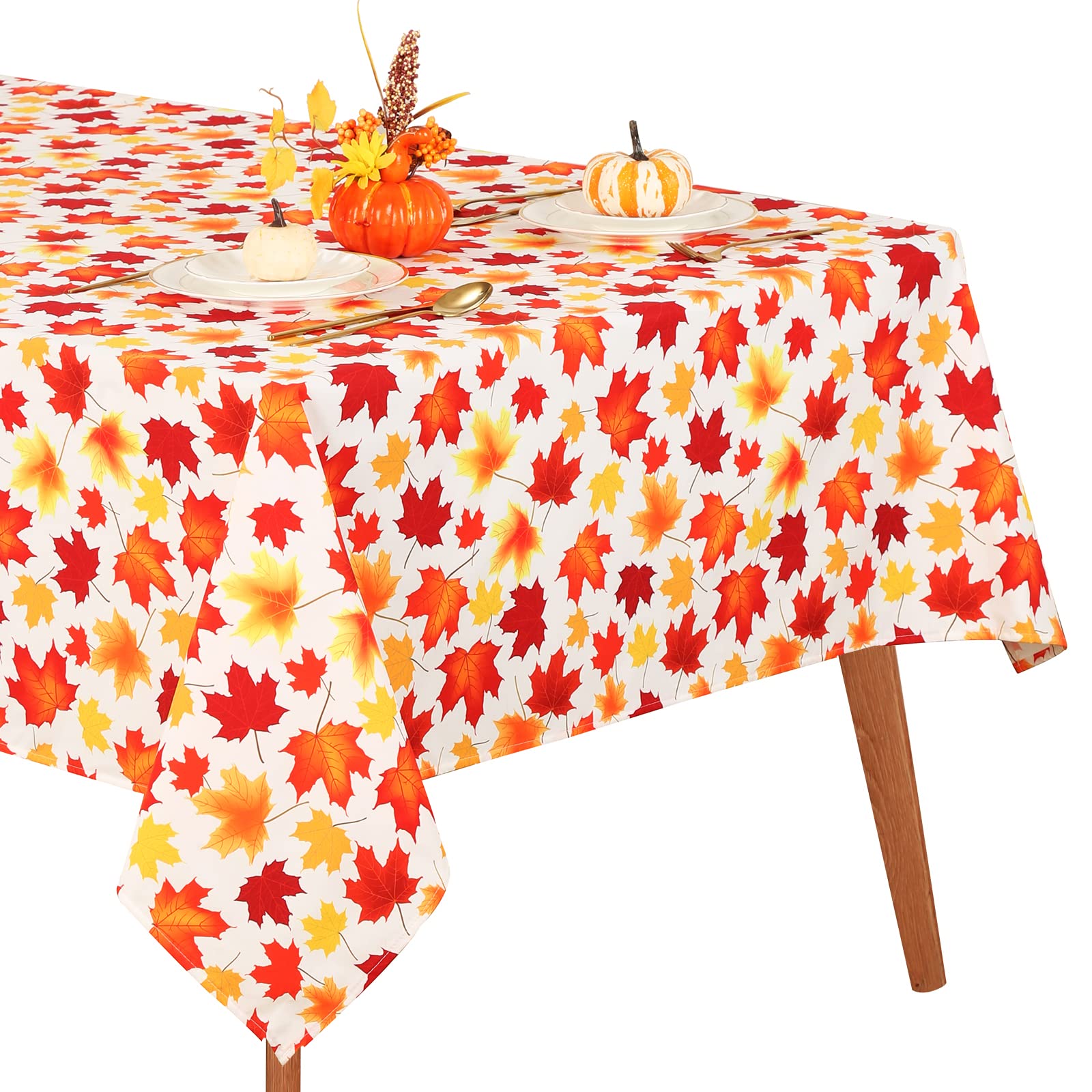 Autumn Tablecloth 57x120 Inches Rectangle Maple Leaves Printed Table Cloth Fall Harvest Thanksgiving Table Cover for Farmhouse Party Outdoor