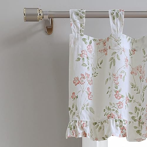 Vista 46 de Laura Ashley - Cenefa superior de algodón, elegante y ligero tratamiento de ventana para decoración del hogar (amarillo Cassidy, 86 x 15 pulgadas)