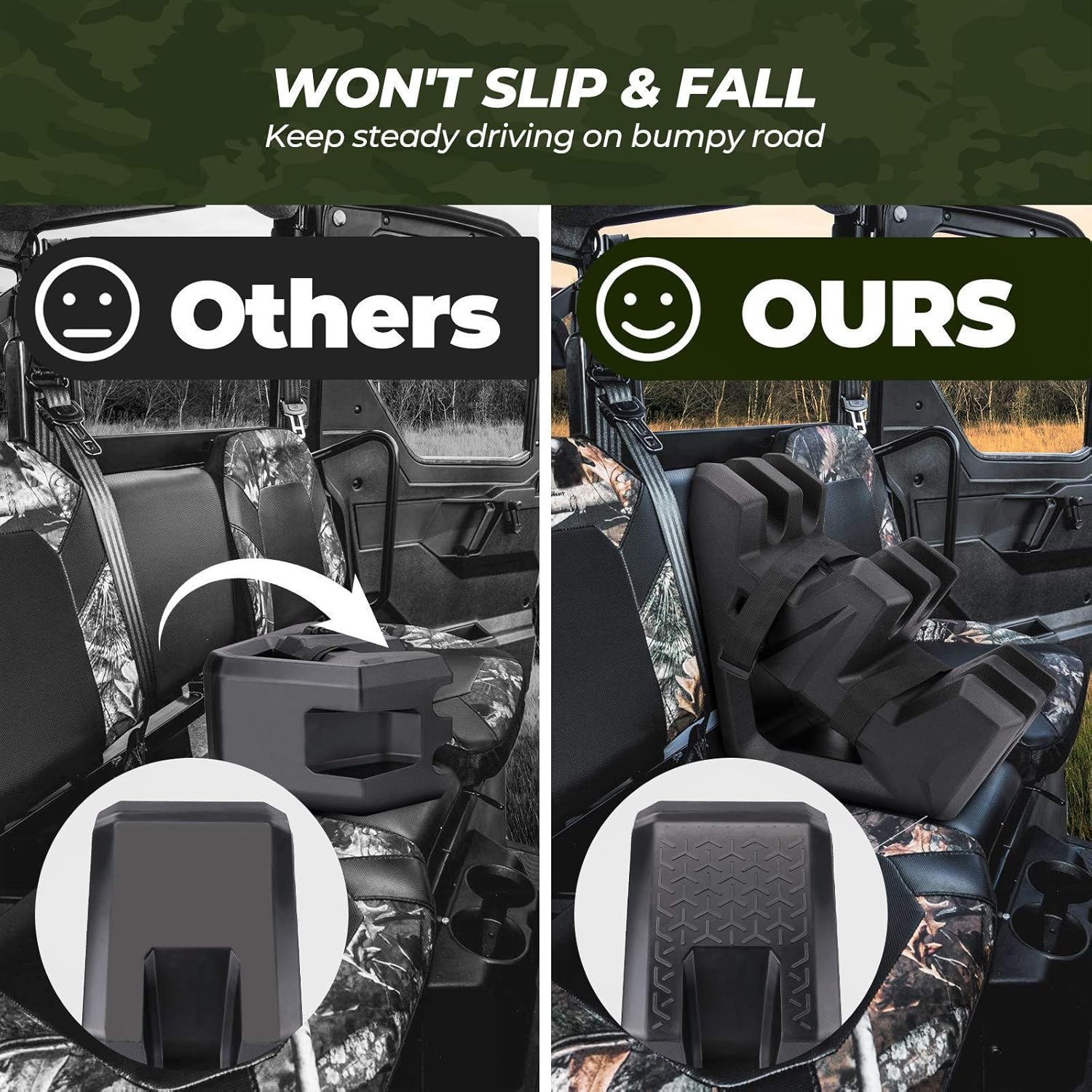 UTV Gun Holder, kemimoto Floor Mount Vertical Gun mount, and Anti-Scratch Shock Resistant UTV Gun Holder Mount Bracket On Seat Compatible with Polaris Ranger General Can Am Defender(Hold 2 Guns) : Automotive