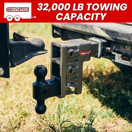 Miniatura 9 de GEN-Y GH-1623 MEGA-Duty - Enganche de caída ajustable de 6 pulgadas con doble bola GH-0161, GH-0162 bloqueo de punta para receptor de 2.5 pulgadas,