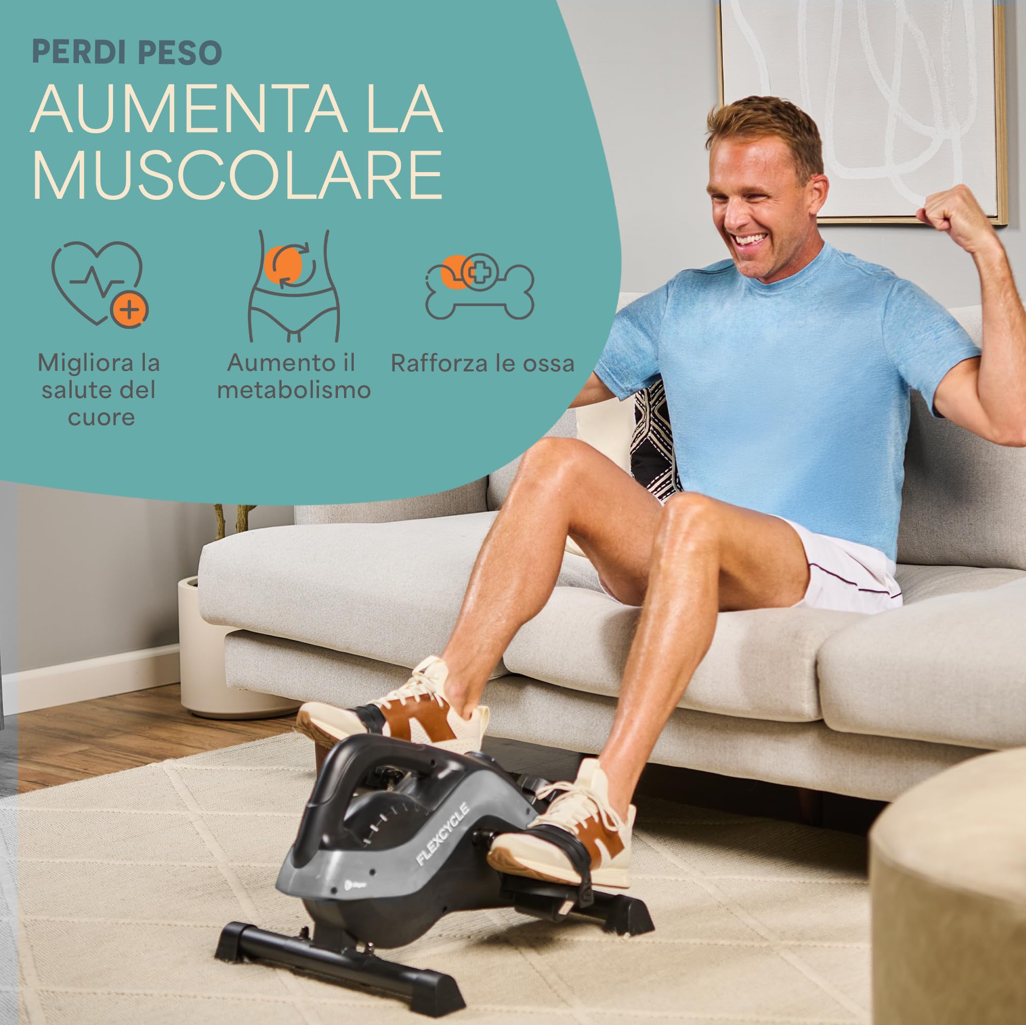 Lifepro Pedaliera 3 in 1 da Sotto Scrivania con Fasce di Resistenza – Allenatore per Braccia, Piedi e Gambe da Seduti per Anziani – Mini Cyclette Pedaliera da Sotto Scrivania
