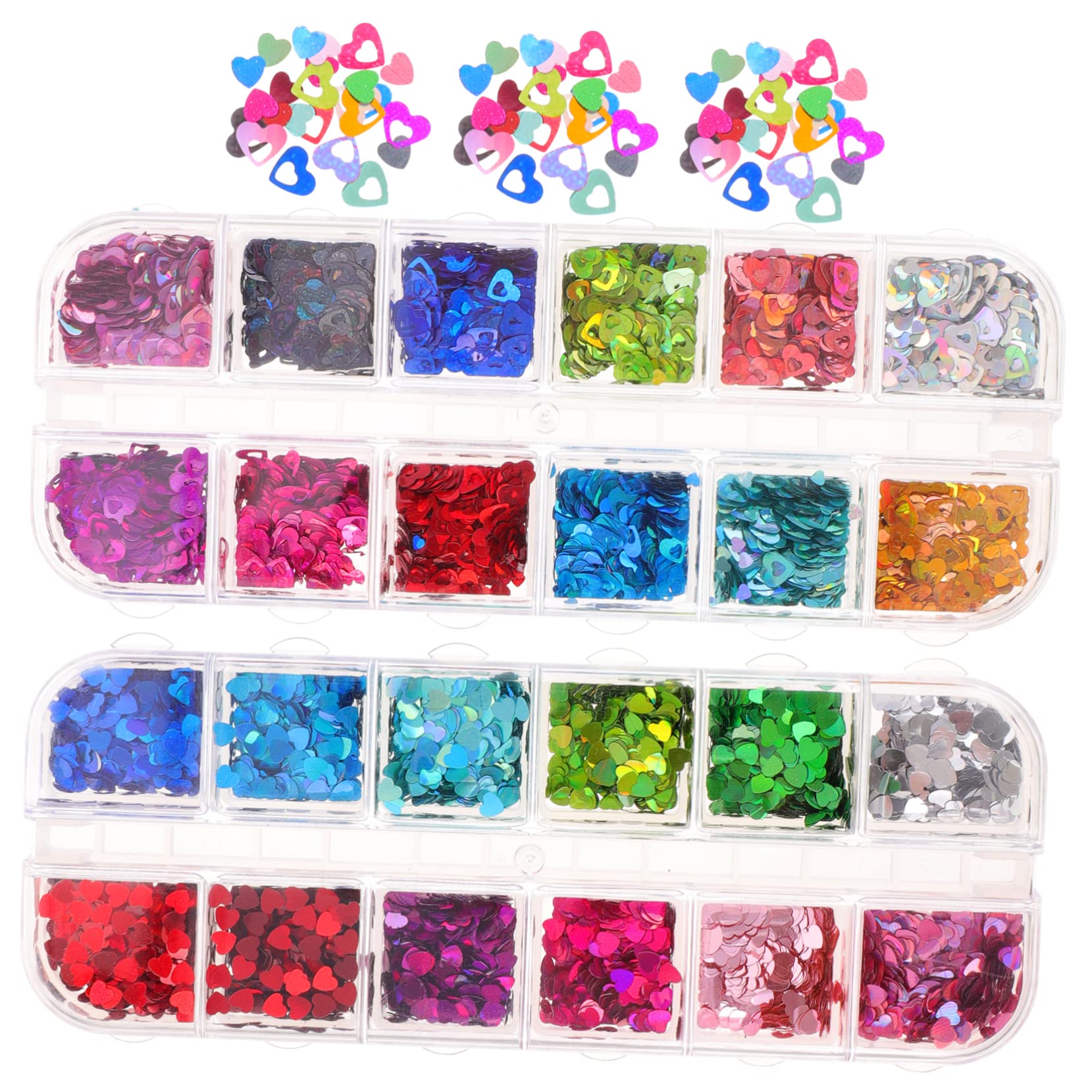 FOMIYES 4 Set Di Paillettes Per Unghie A Forma Di Cuore Glitter Per Unghie Forniture Per Nail Art Per Donne 2 Scatole*4