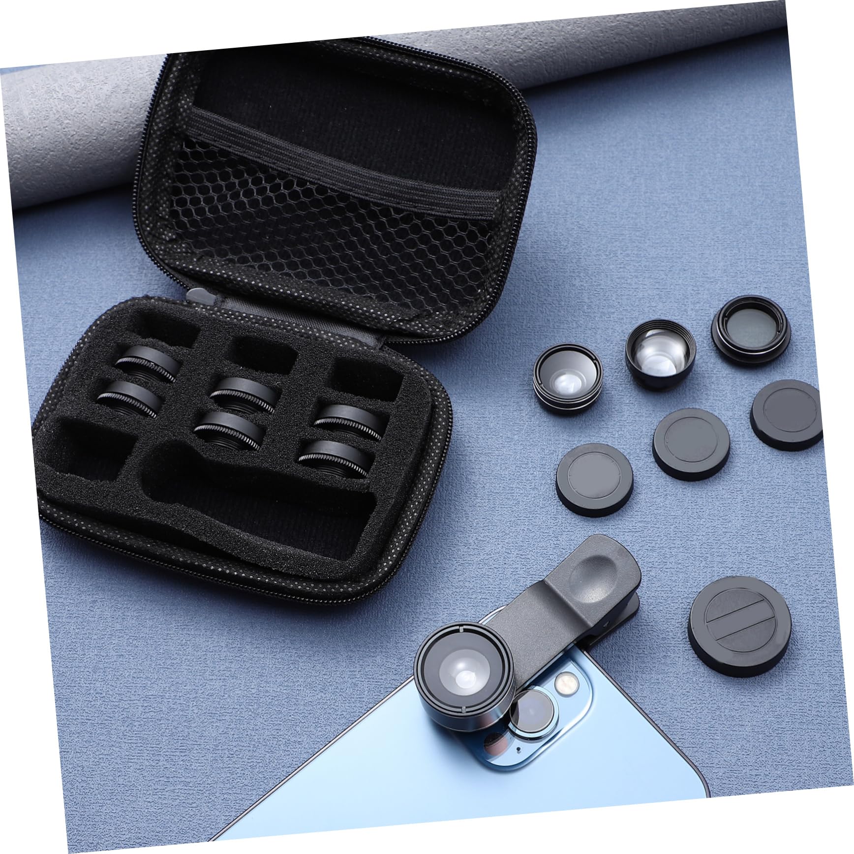 SHINEOFI Kit de Lentes para Cámara de Teléfono Móvil Lentes Ojo de Pez Gran Macro y Filtros Cpl Compatible Mayoría de Dispositivos Móviles Diseño Portátil y