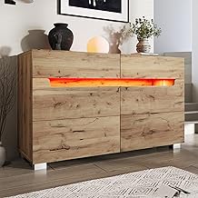 Queta Commode Multifonction en Bois avec Éclairage LED et Contrôle par App