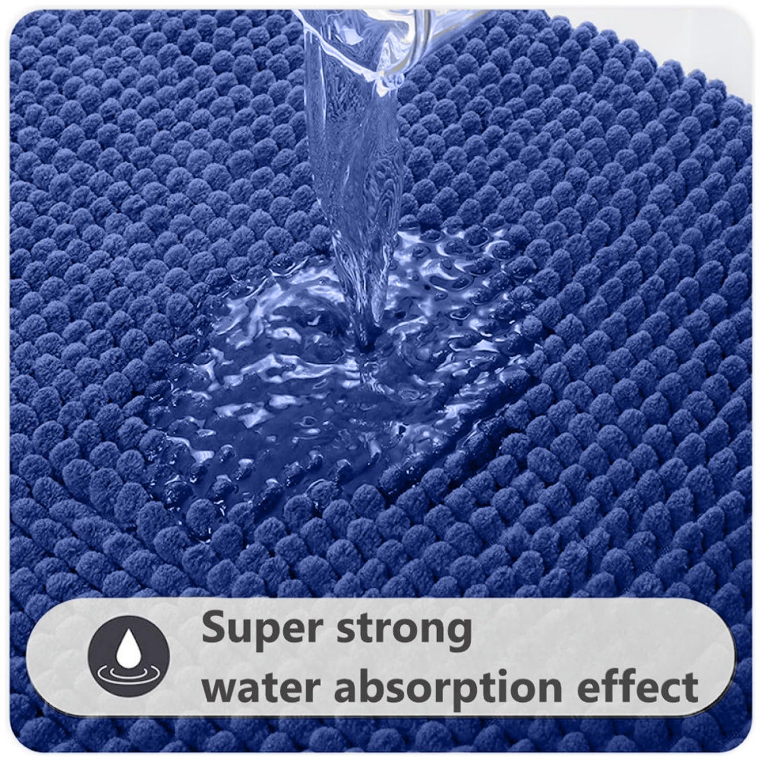 Tapis de Bain Antidérapant en Chenille 40 x 60 cm, Lavable en Machine, Absorbant l'Eau