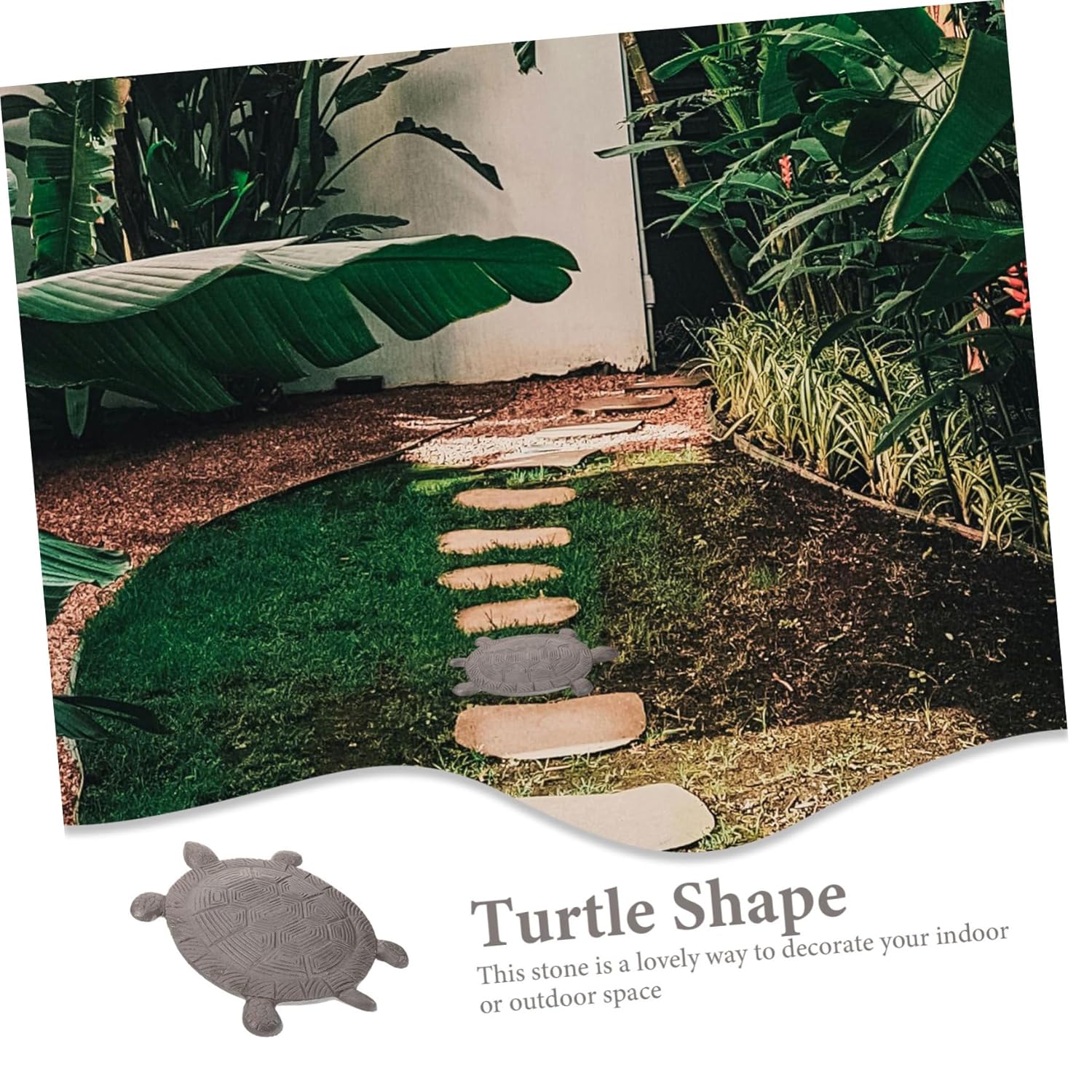 Garden Decorative Tortoise Stepping Stone Durable Cast Iron Outdoor Walkway Accessory for Pathways Lawn and Garden