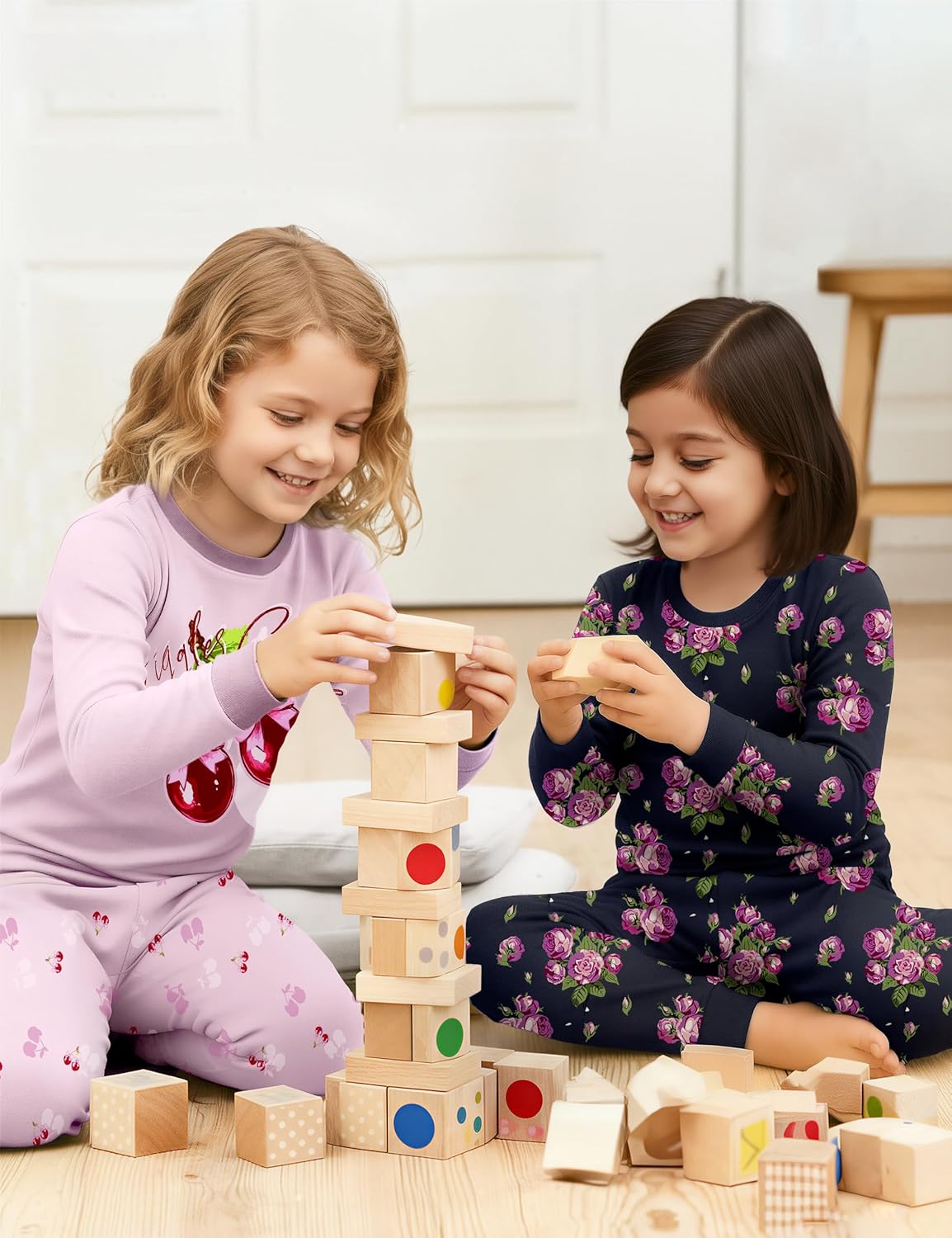 Yoofoss Toddler Pajamas 100% Organic Cotton 4 Piece Long Sleeve Winter Pajama Set Kids Pajamas Boys Girls Snug Fit Pjs Set - Image 3