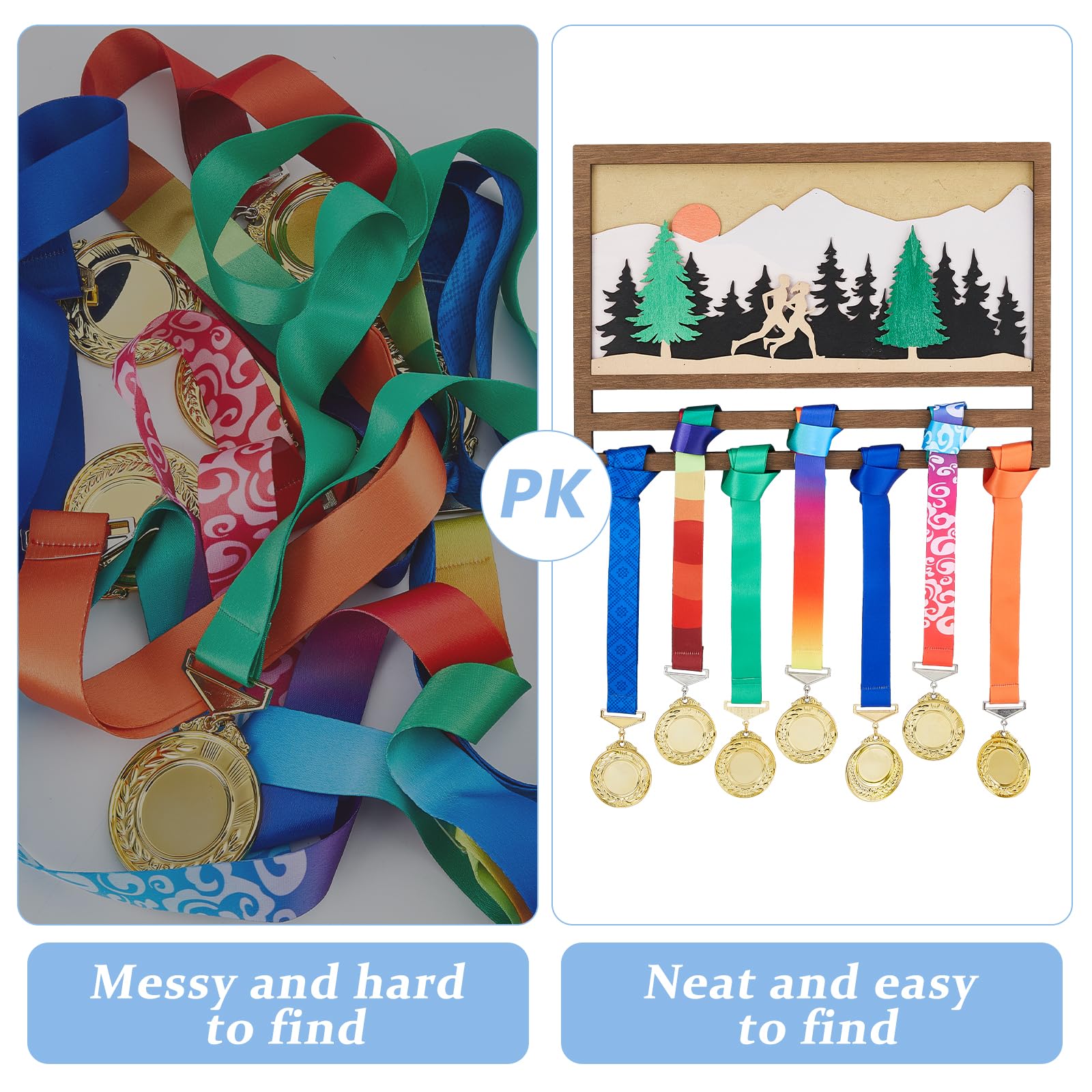 Porte-médailles Sportives Présentoir à Médailles40x6x2cm Fantablau