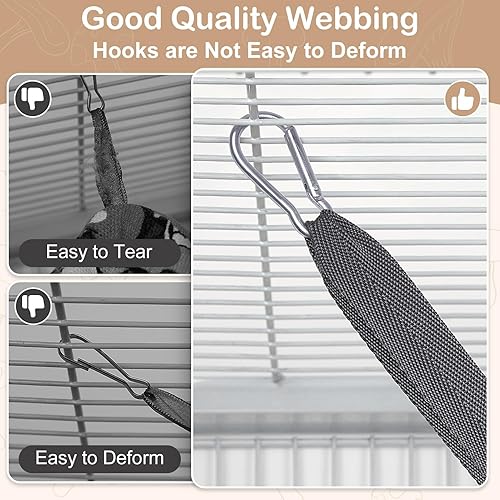 Ferret Hammock 8 Pack Guinea Pig Hammock Washable Rat Chinchilla Hammock Hamster Cage Accessories Cozy Ferret Bed Toys for Small Animals Pet Sugar Glider(Grey Mushrooms)
