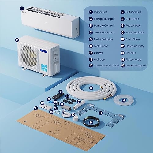 Miniatura 8 de DELLA Vario Series - Aire acondicionado mini split de 9000 BTU, funciona con Alexa y Wifi, 230 V 20 SEER2, Energy Star, enfría hasta 400 pies