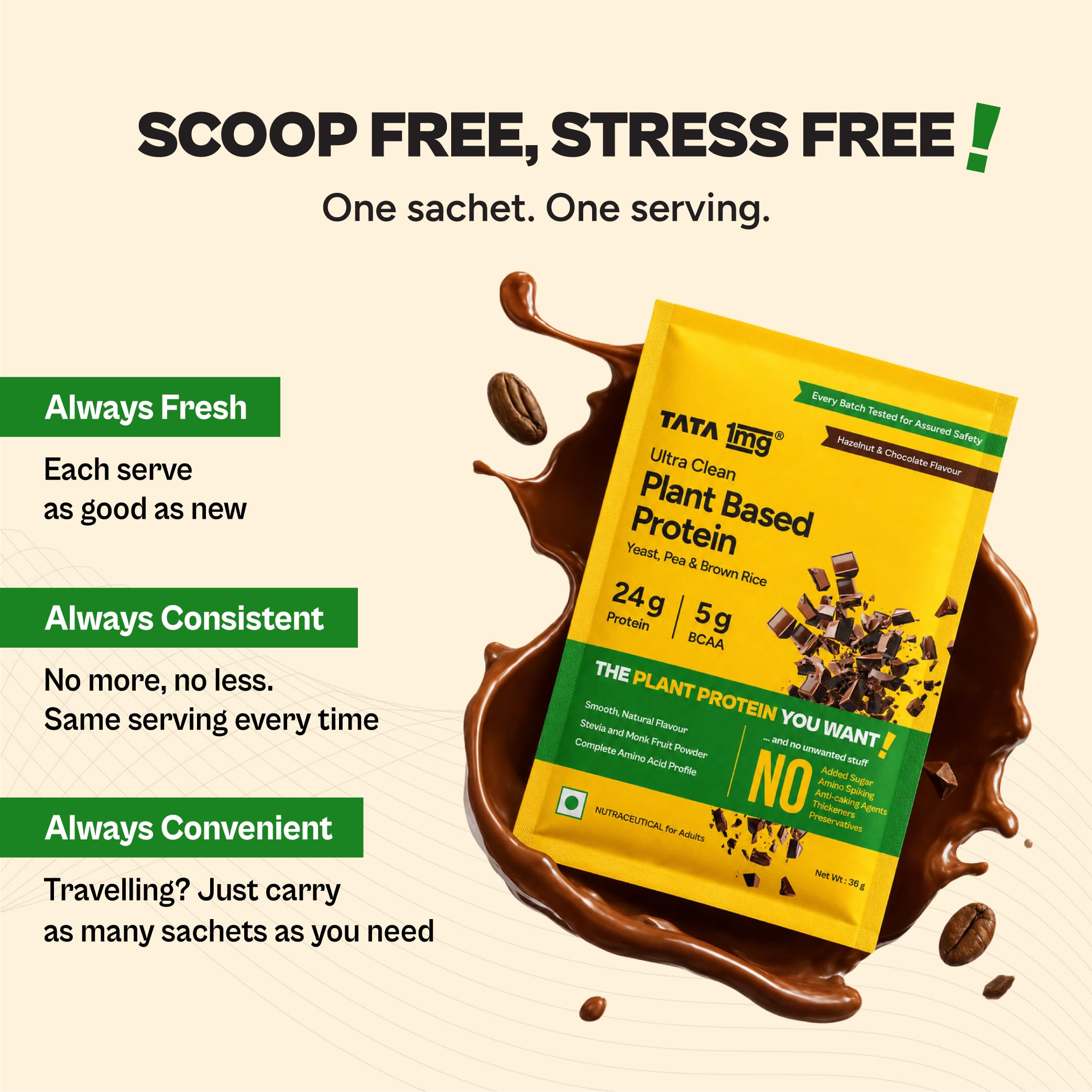 Tata 1mg Plant Protein – Hazelnut & Chocolate | 24g Protein | No Added Refined Sugar | 1kg — Amazon image 8
