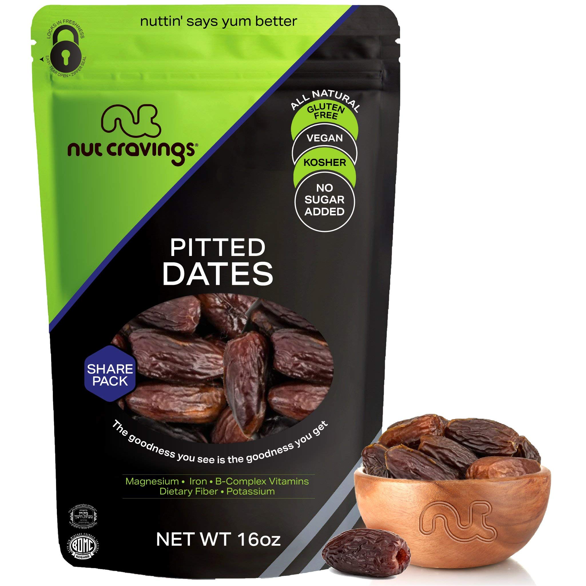 Buy Sun Dried Deglet Noor Dates Pitted, No Sugar Added (16oz 1 LB