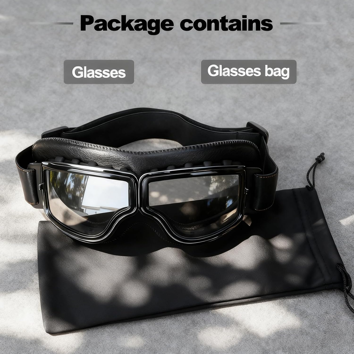 surpassme Motorcycle Vintage Goggles,Motorcross Riding Glasses for ATV, Dirt Bike, Available for Open Face Helmet