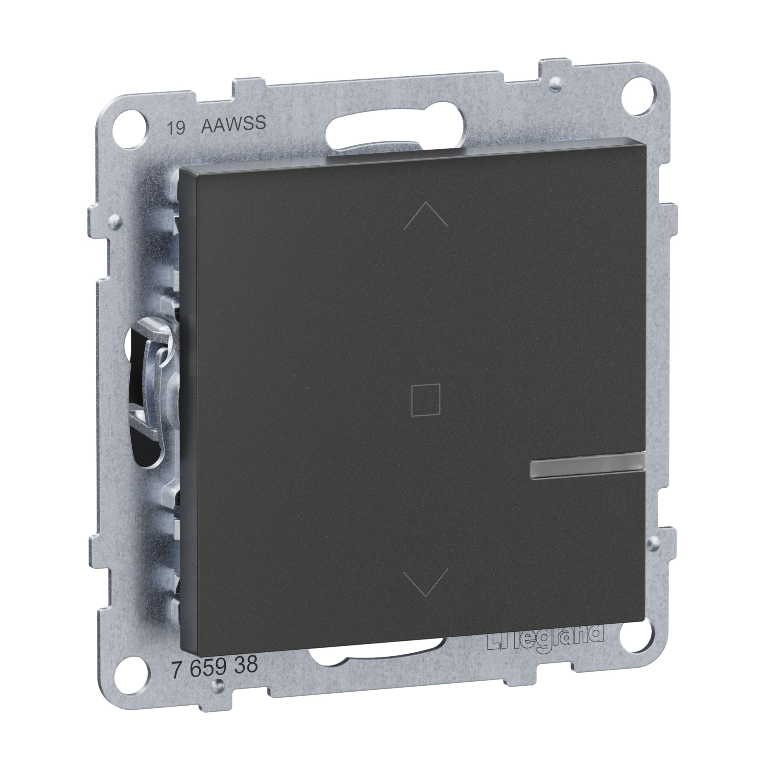 LEGRAND, Seano with Netatmo Roller Shutter Switch, Control of 230 V Roller Shutters, Mounting in Cavity Wall Socket, Screws or Expansion Claws, Includes Rocker Smart Home, Colour: Anthracite, 765938