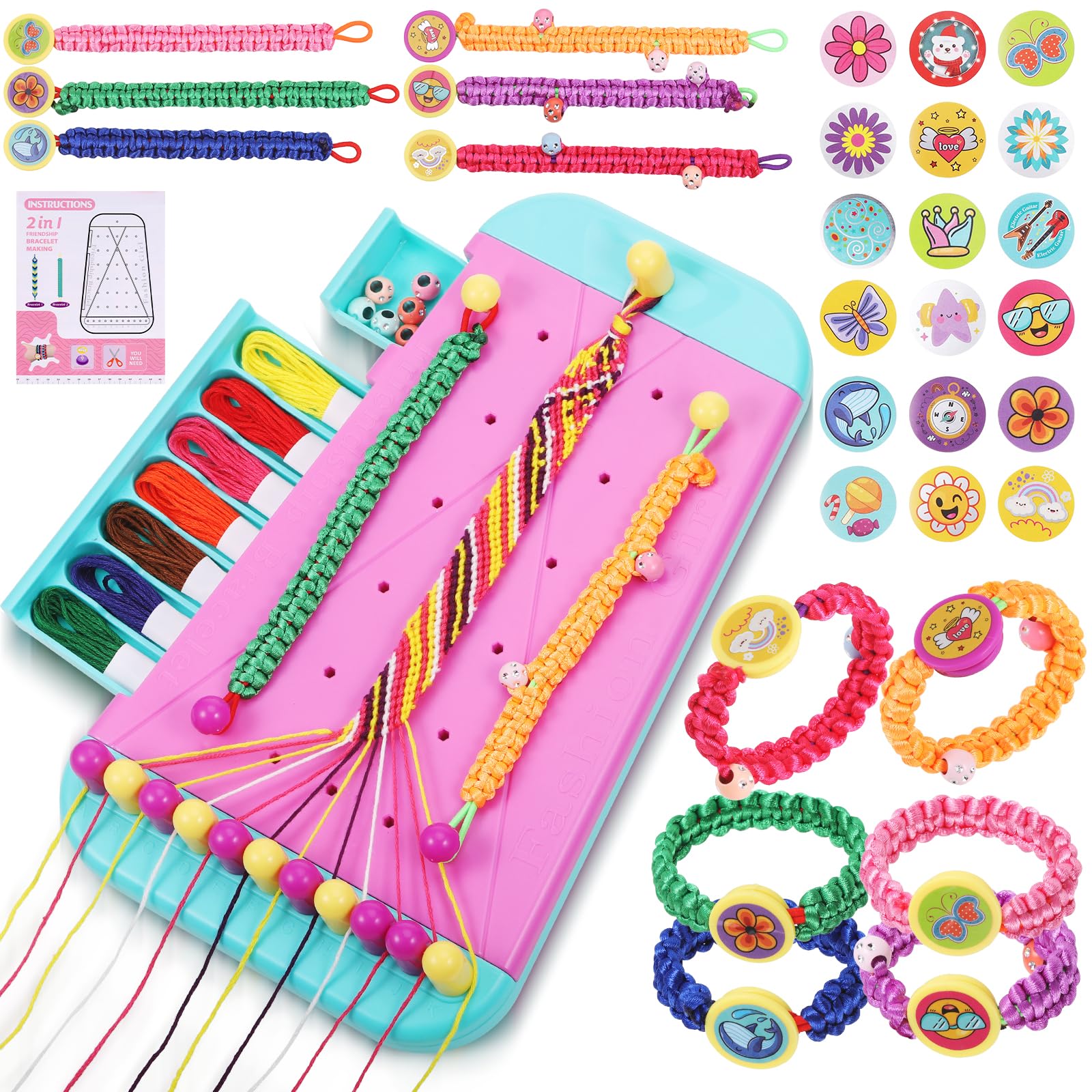 GUYUWE Kit Para Hacer Pulseras De La Amistad – 17 Colores Con Herramienta, Cuentas Y Manual Para Niños De 6 A 12 Años