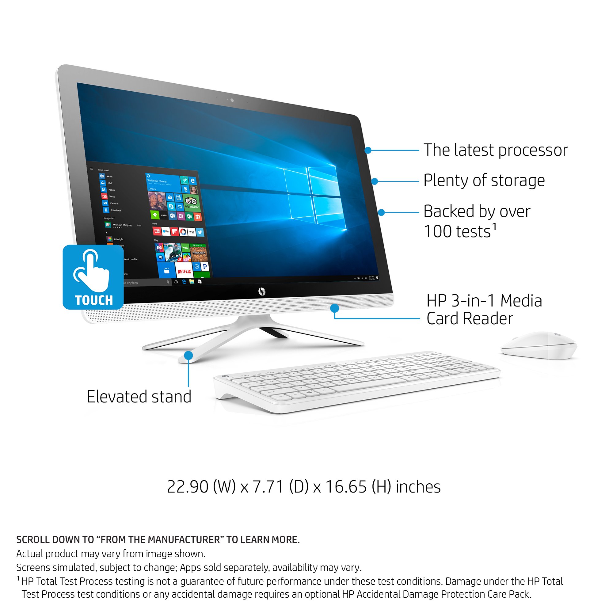 Amazon.com: HP 23-inch All-in-One Computer, Intel Core i3-7100U