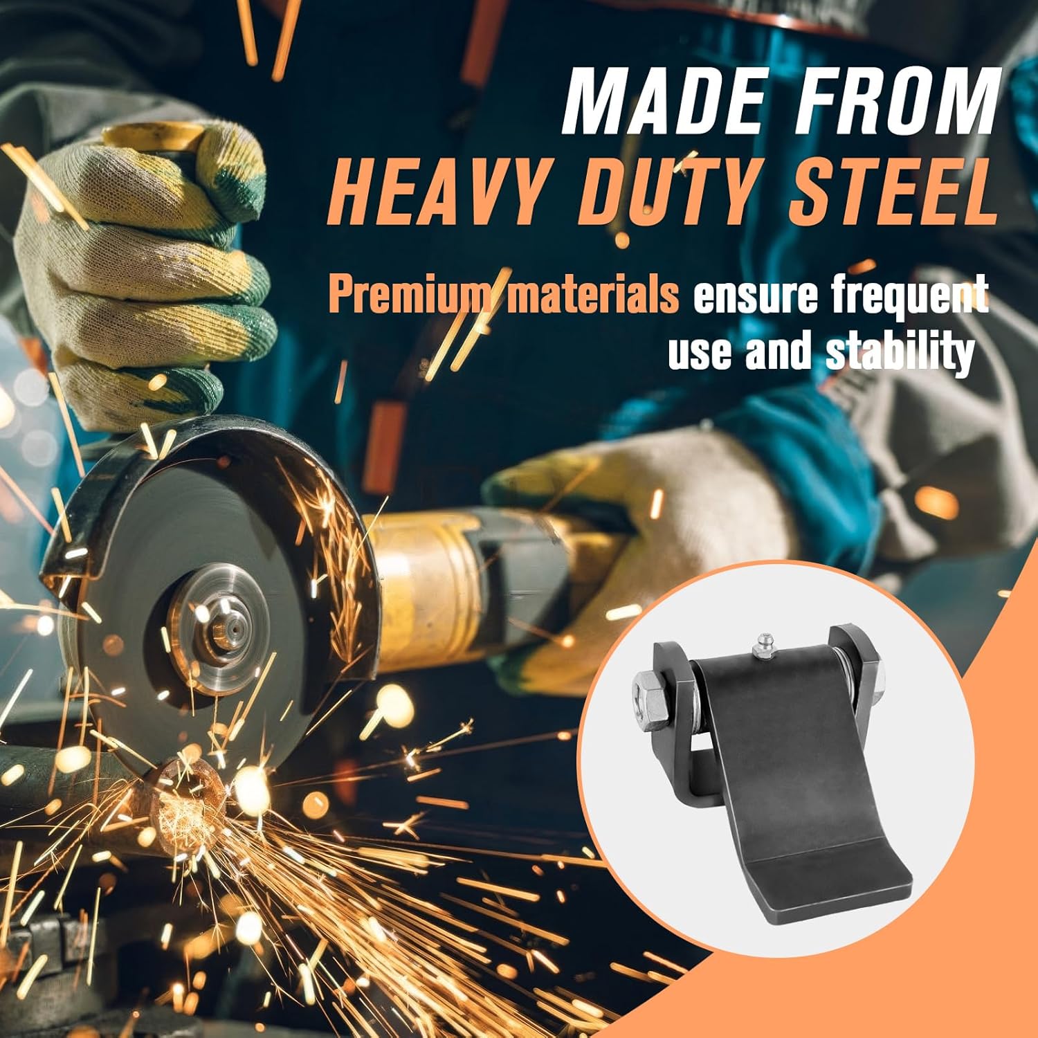 4 PCS Steel Dump Trailer Hinges - Strap Style Short Leaf Hinge with Grease Zerk Fitting Weld-on Heavy Duty Greaseable Dump Trucks Hinge, Allows Smooth Inward and Outward Door Movement