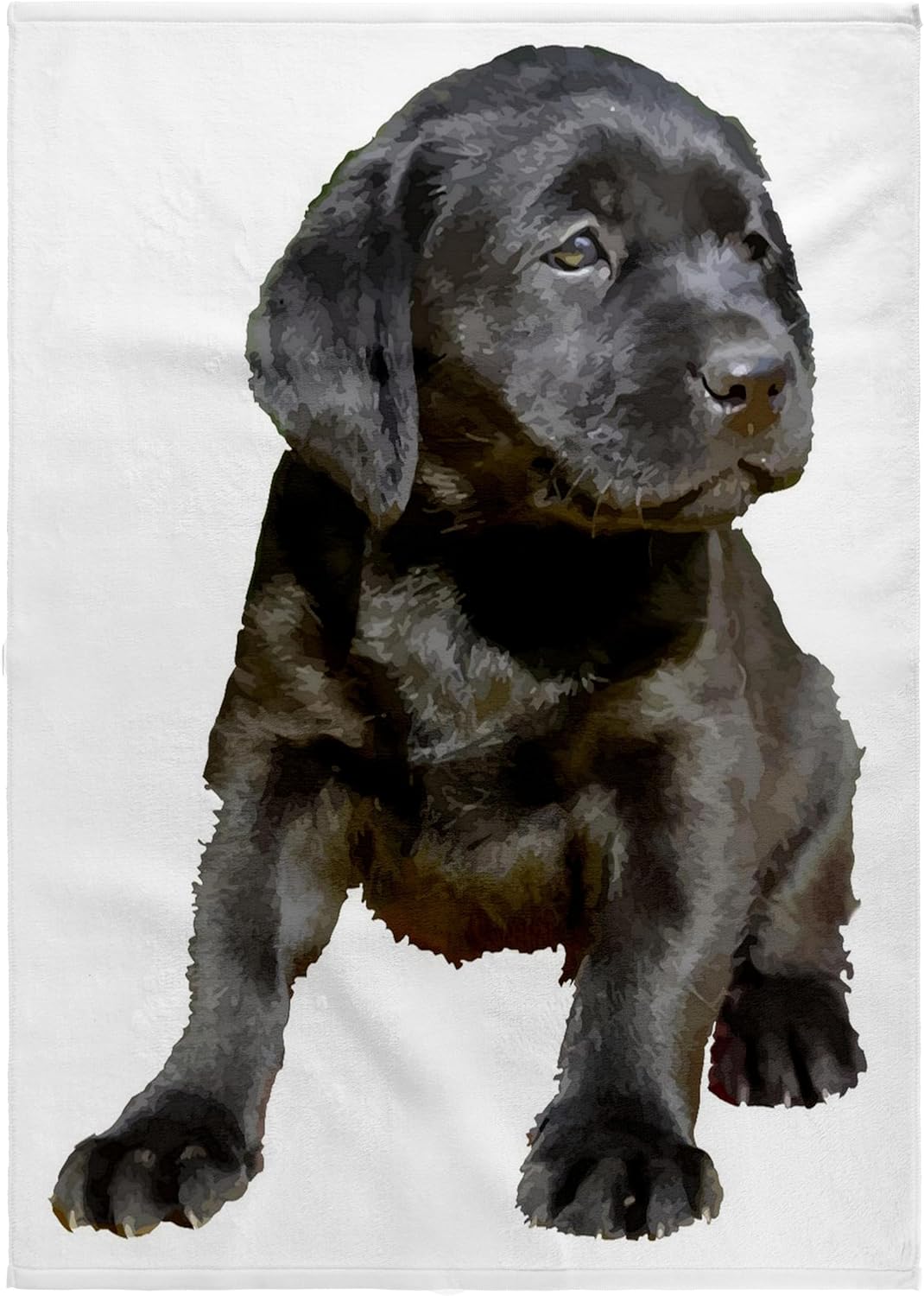 3dRose Adorable and Cute Black Labrador Puppy Vector 22x30 Bath Hand Pool Towel