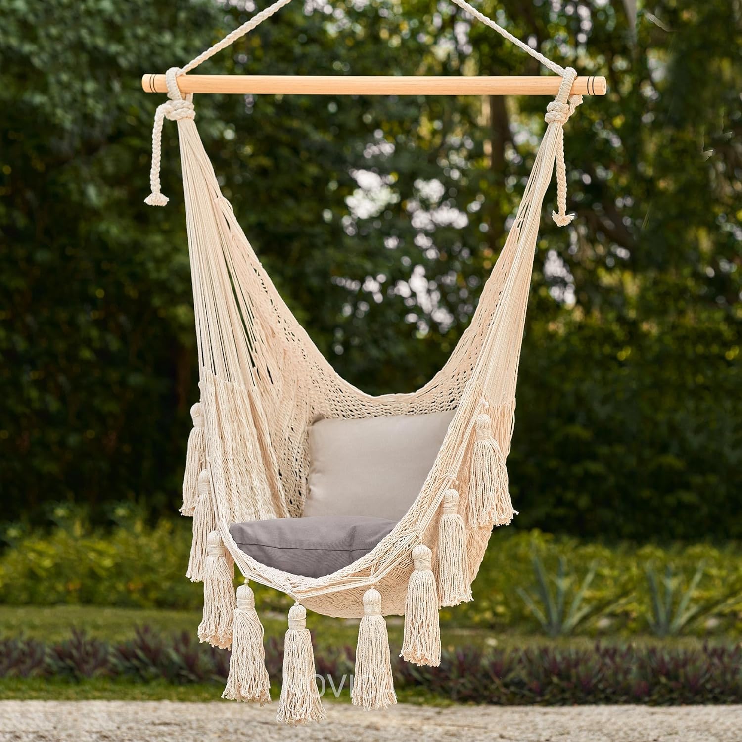 Novica Handmade Ocean Seat in Ivory Cotton Hammock Swing (Single)