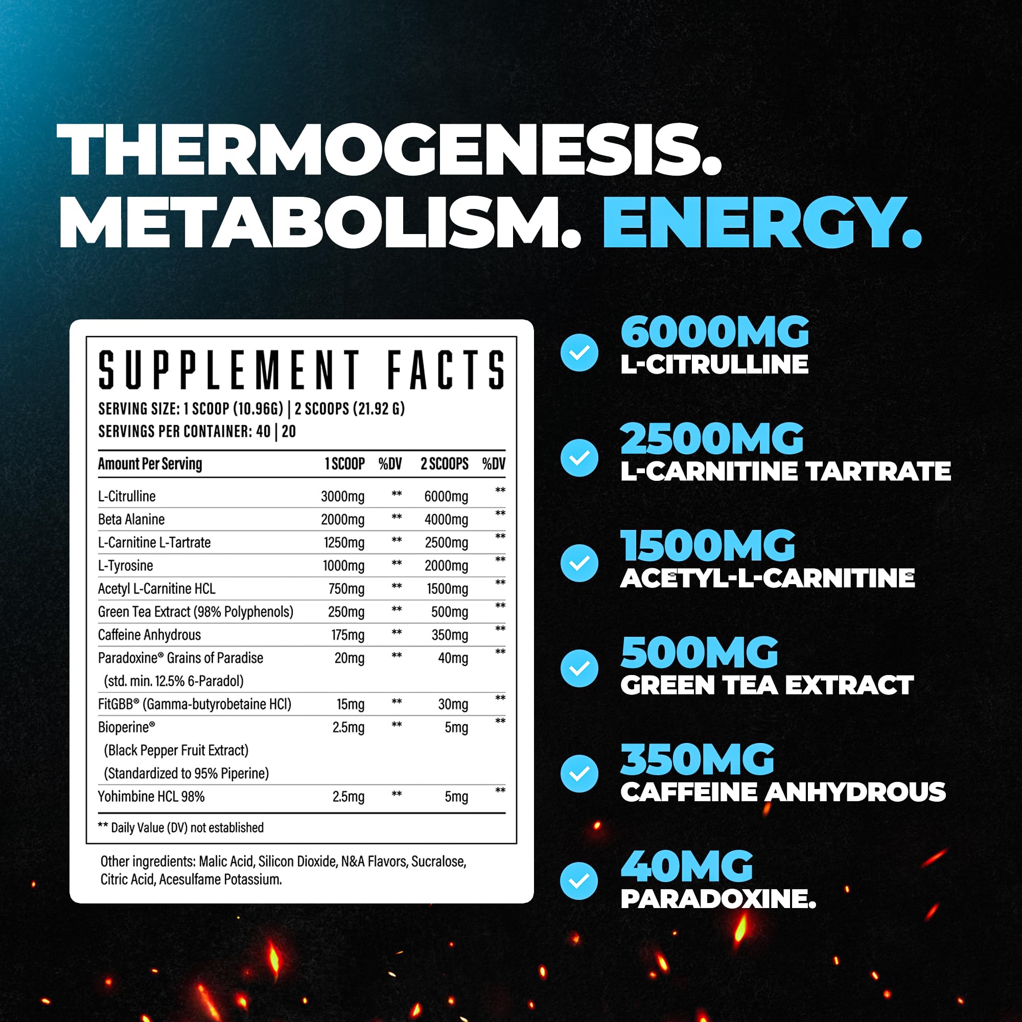 Wrecked Inferno - Thermogenic Pre Workout For Men & Women, Increase Energy, Boost Thermogenesis & Metabolism, Enhance Exercise Performance - Contains L-Citrulline, L-Carnitine, Beta-Alanine & More — Amazon image 2