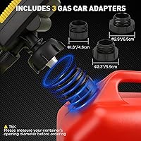 Vista 6 de Bomba de transferencia de combustible alimentada por batería, 3.2 GPM sin derrames, bomba de sifón portátil de gasolina con 3 adaptadores, manguera