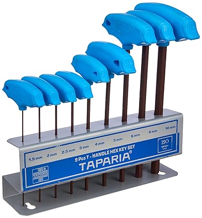 Taparia TAKM9 Steel Handle Allen Key Set (Multicolour, 9-Pieces)