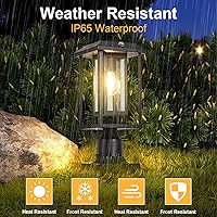 Vista 4 de Luces solares para poste de lámpara para exteriores con base de montaje en muelle, cabezal de luz de poste del atardecer al amanecer