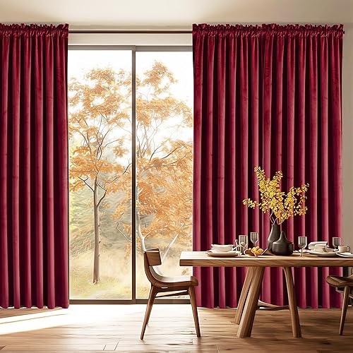 Miniatura 247 de Cortinas de terciopelo JIUZHEN, cortinas opacas suaves de terciopelo retro para dormitorio, cortinas elegantes con reducción de ruido y Rosa