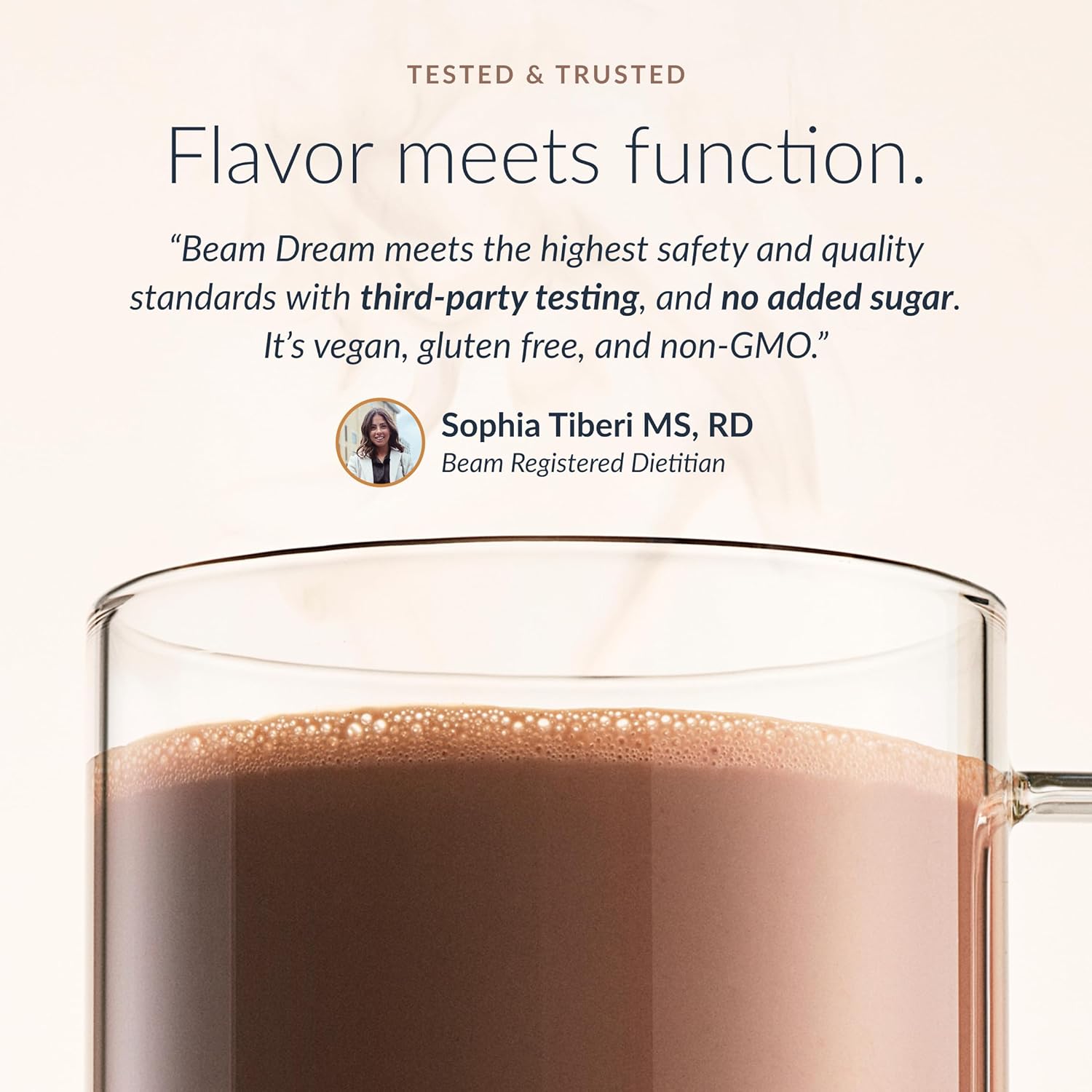 Beam Dream Sleep Powder Brownie Batter, L-Theanine, Apigenin, Reishi & Magnesium, Third Party Tested Natural Sleep Aid & Sleep Supplement, Health and Wellness Gift, Natural Sleep Support, 30 Servings - Image 5