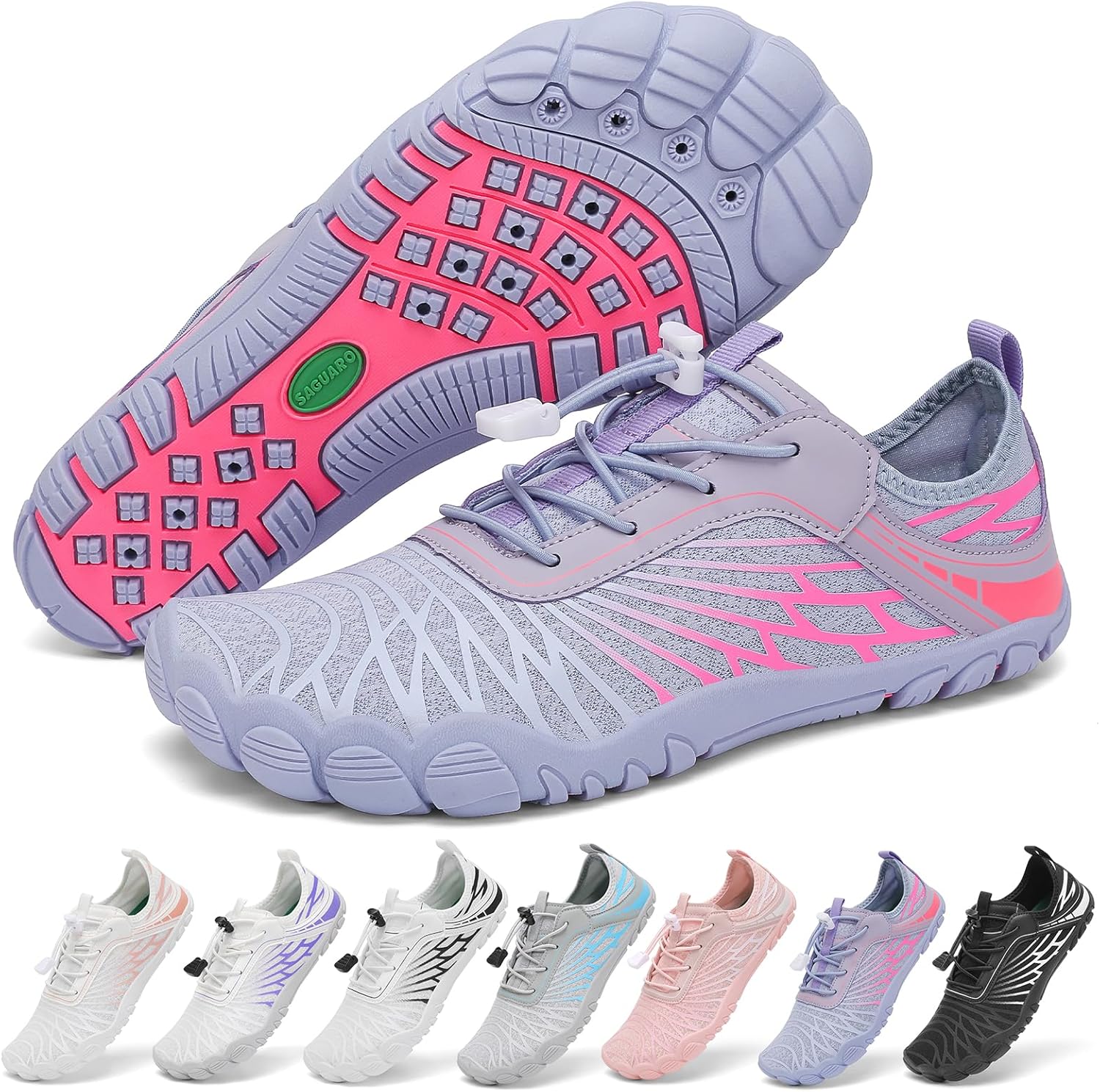 SAGUARO Damen Barfußschuhe Leicht Atmungsaktive Schnell Trocknend Badeschuhe mit Breiter Zehenbox, Gr. 35-43