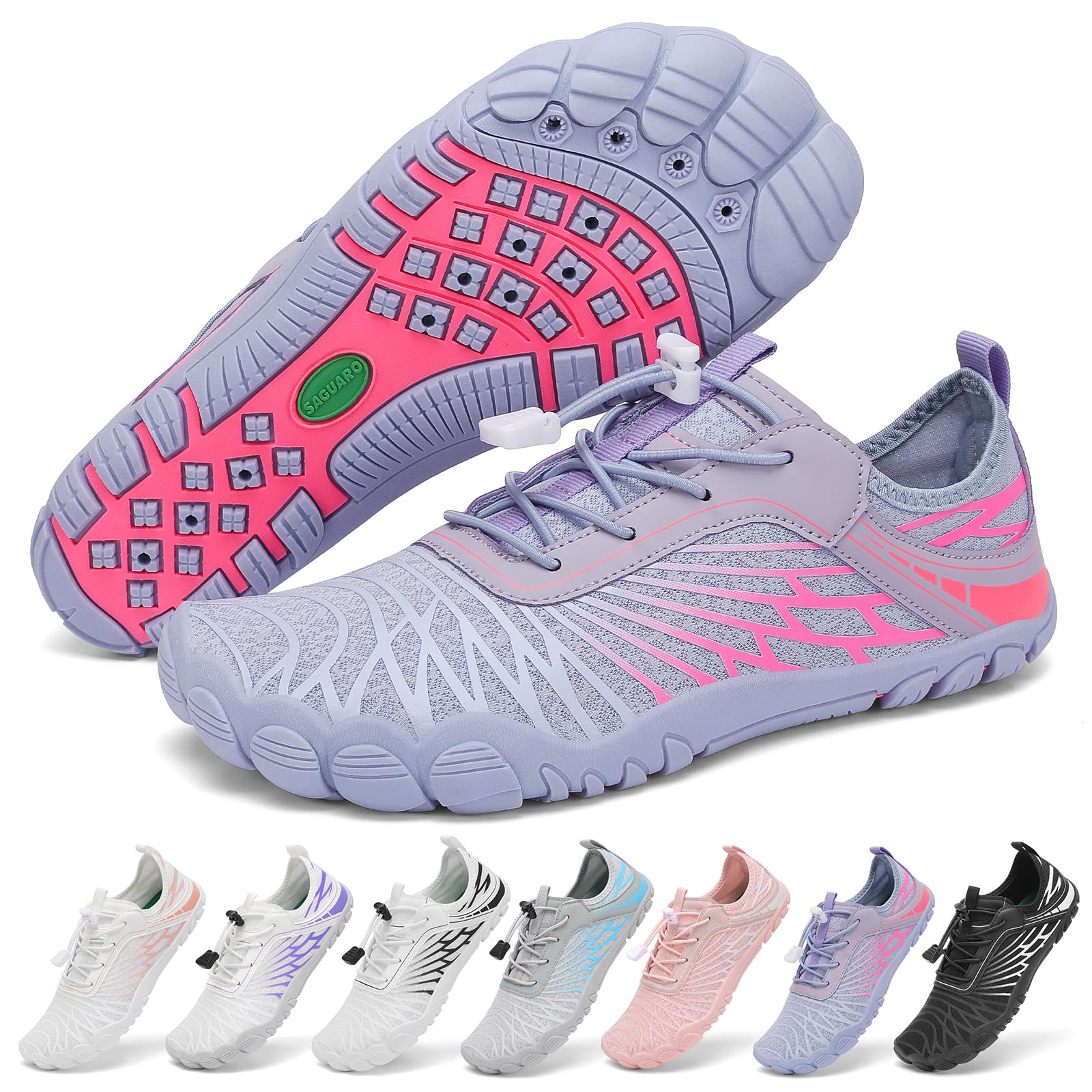 SAGUARO Damen Barfußschuhe Leicht Atmungsaktive Schnell Trocknend Badeschuhe mit Breiter Zehenbox, Gr. 35-43